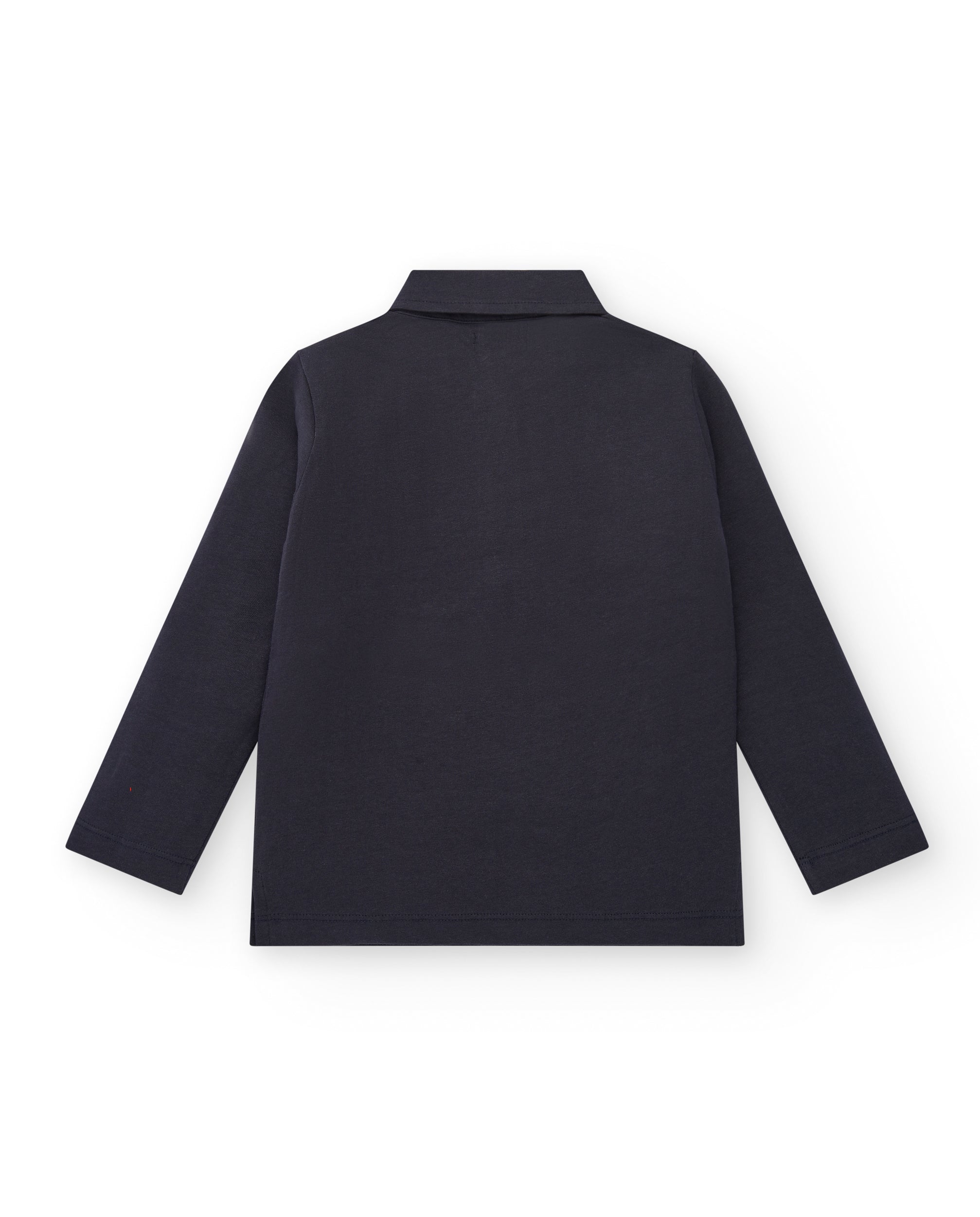 Polo negro de manga larga para niño con estampado City Life