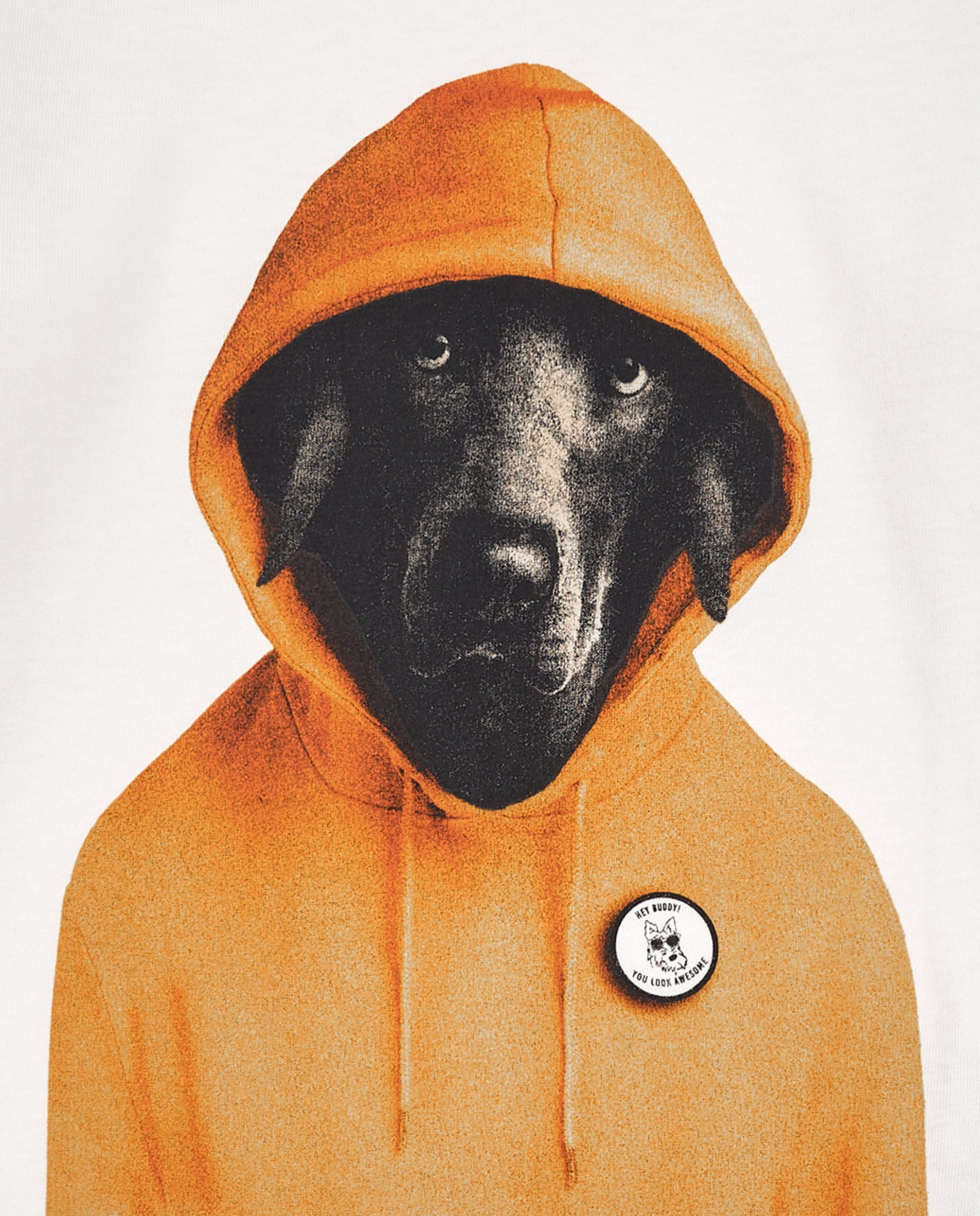 Camiseta blanca de manga larga para niño con estampado de perro