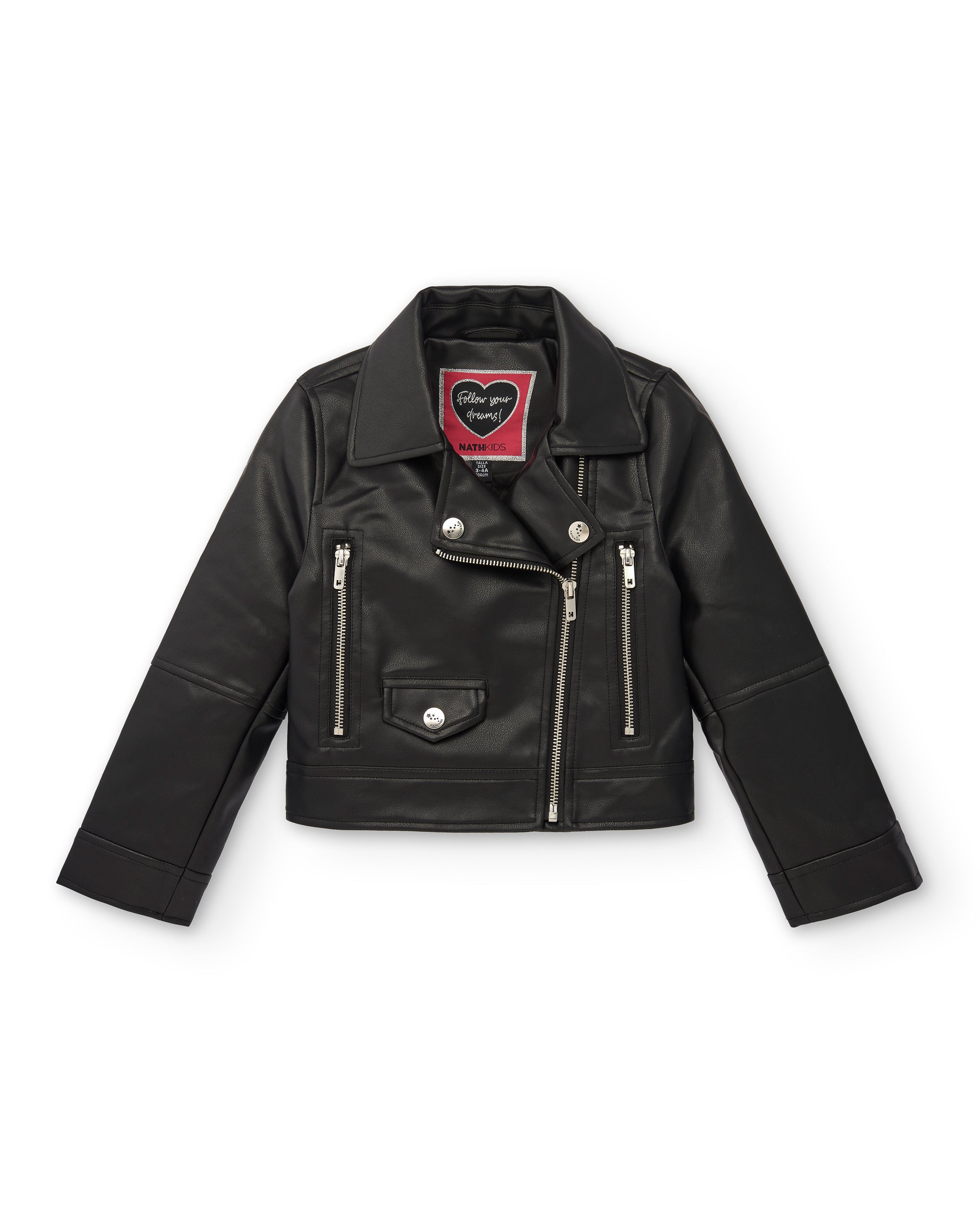 Chaqueta tipo biker en negro para niña de la colección Dive