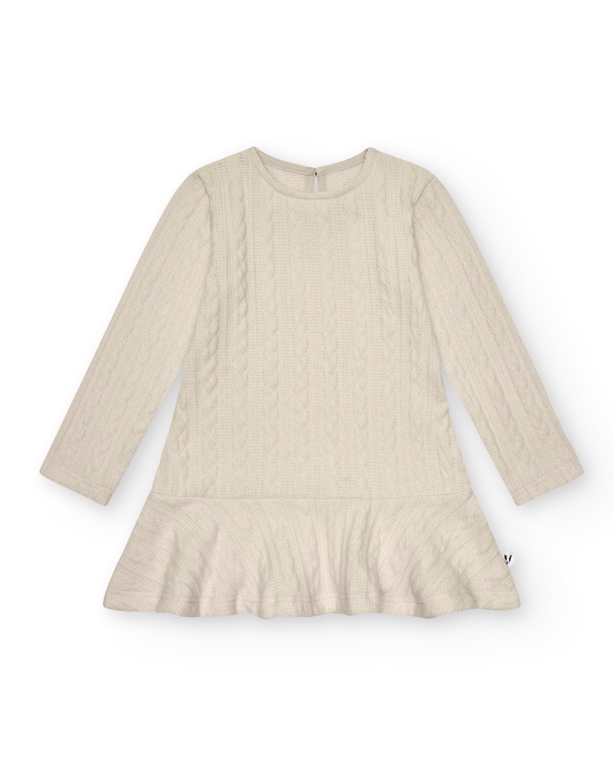 Vestido de punto trenzado beige para niña colección The Land of