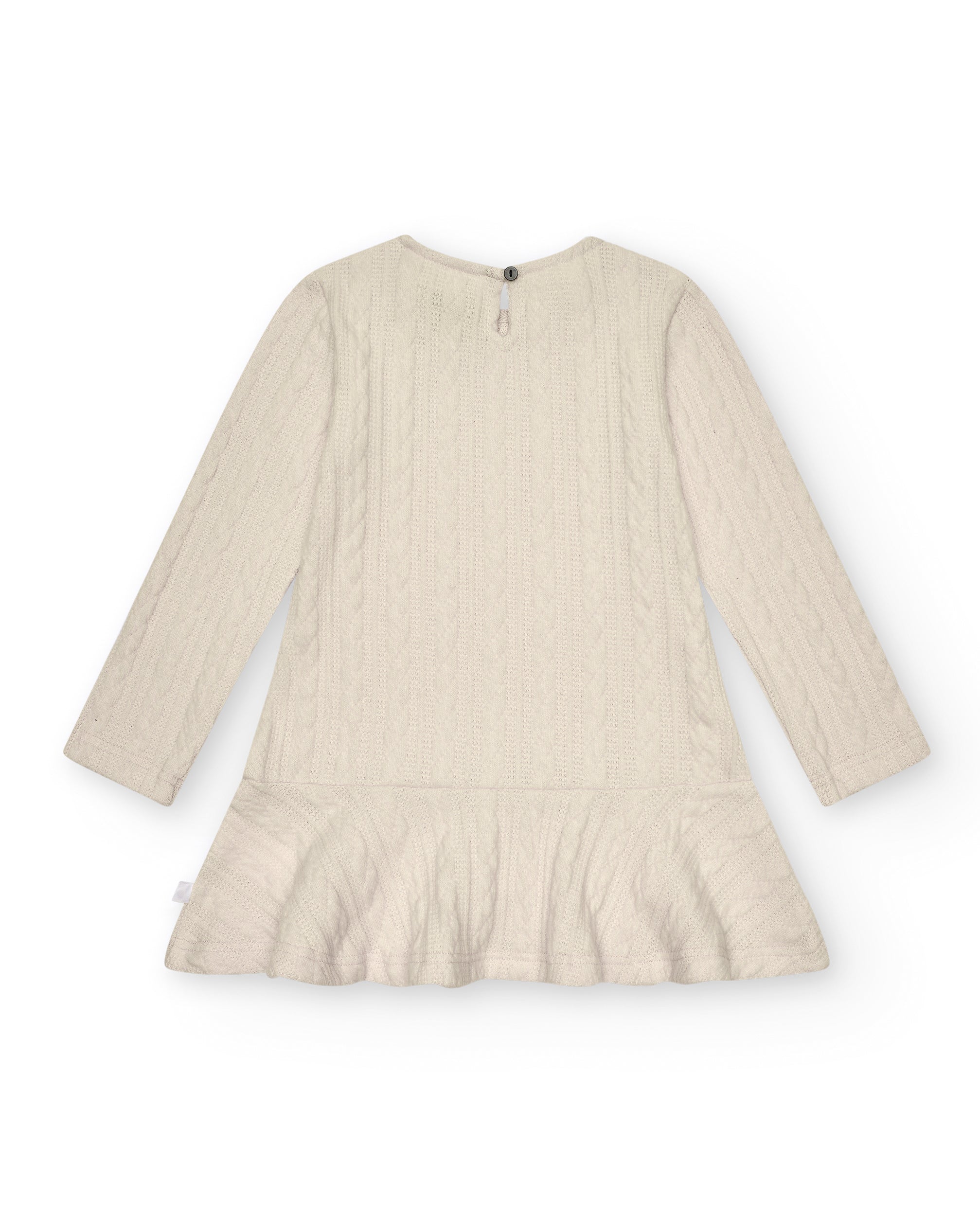 Vestido de punto trenzado beige para niña colección The Land of
