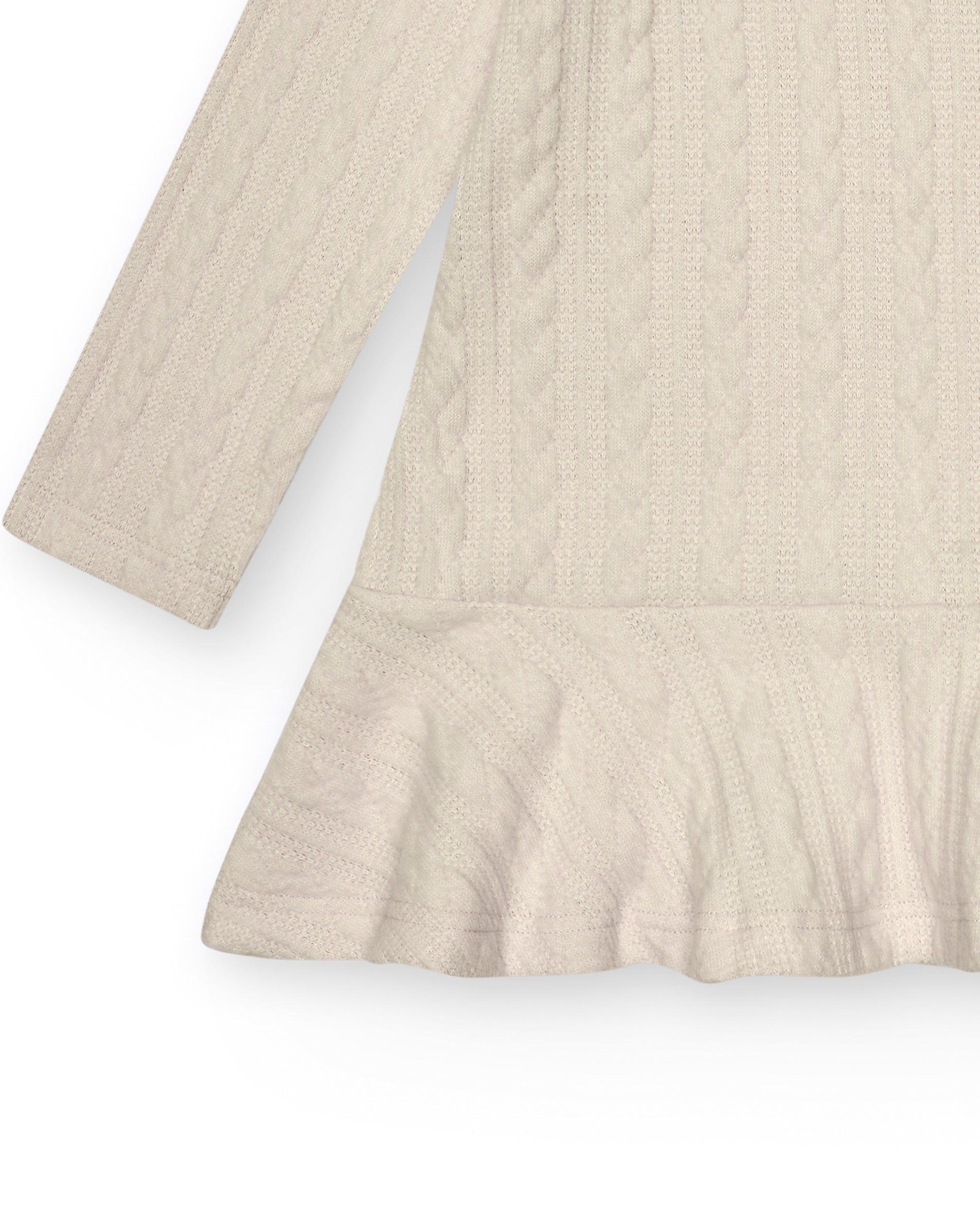 Vestido de punto trenzado beige para niña colección The Land of