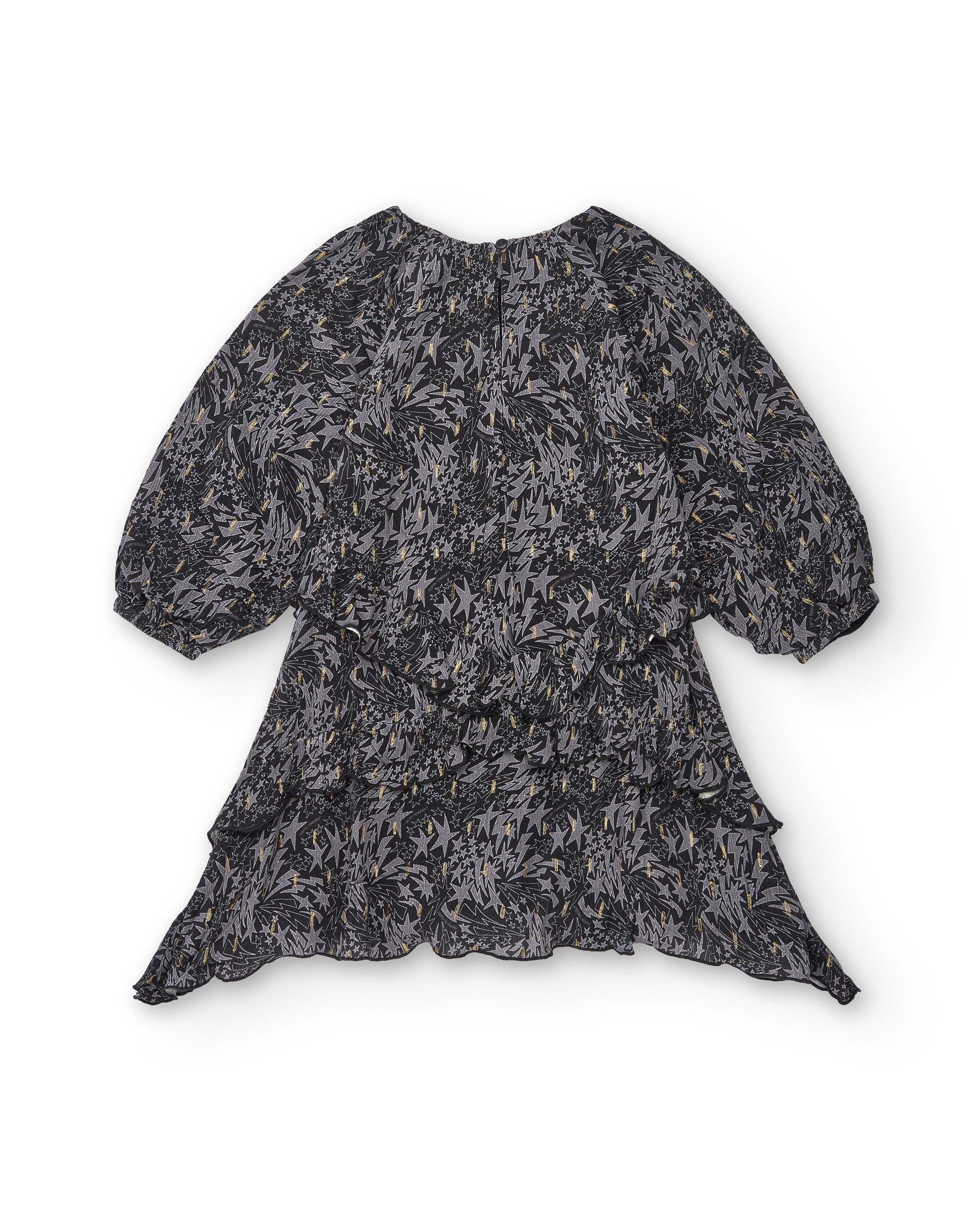 Vestido estampado con volantes en negro para niña de la