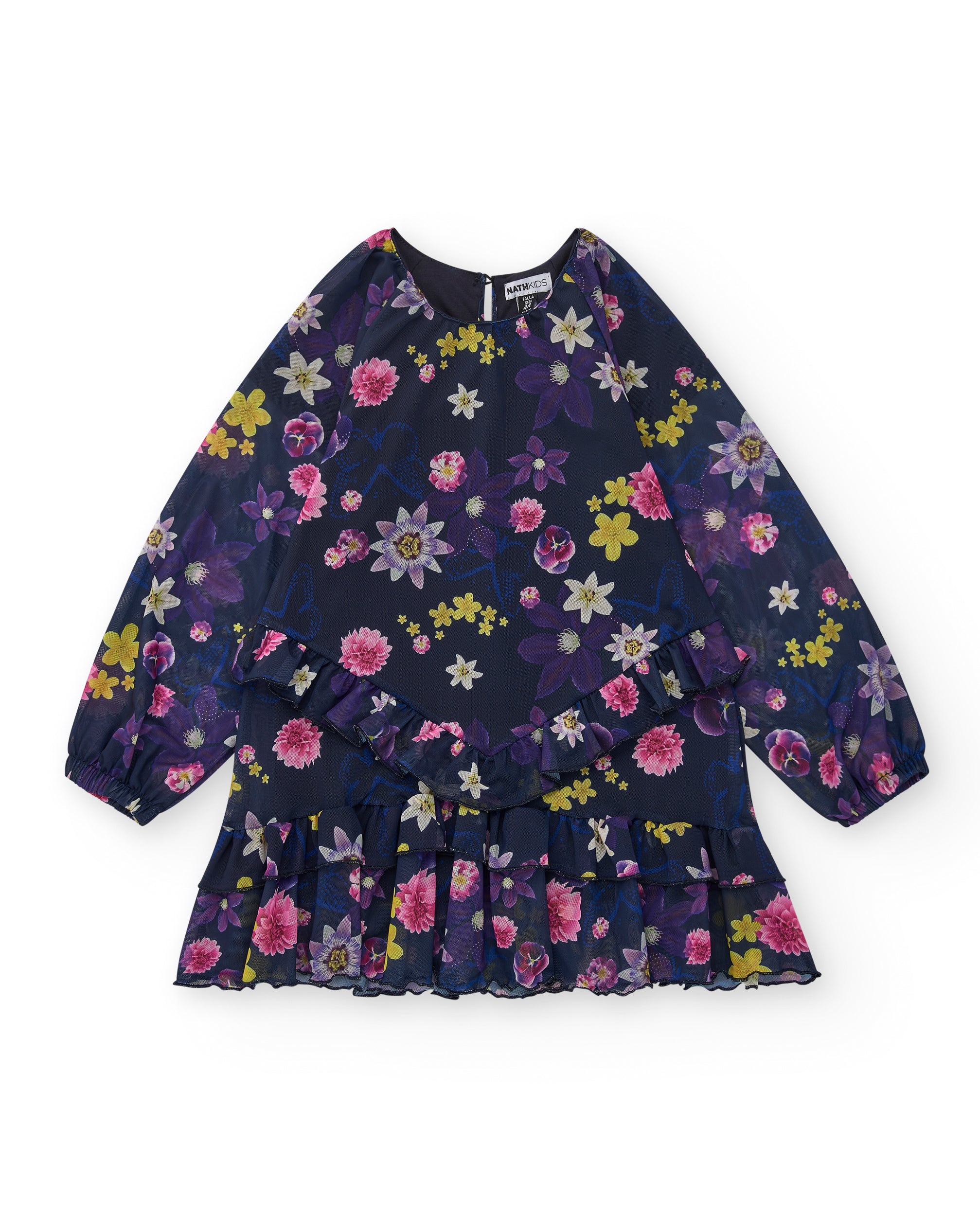 Vestido estampado floral para niña colección Galactic Garden
