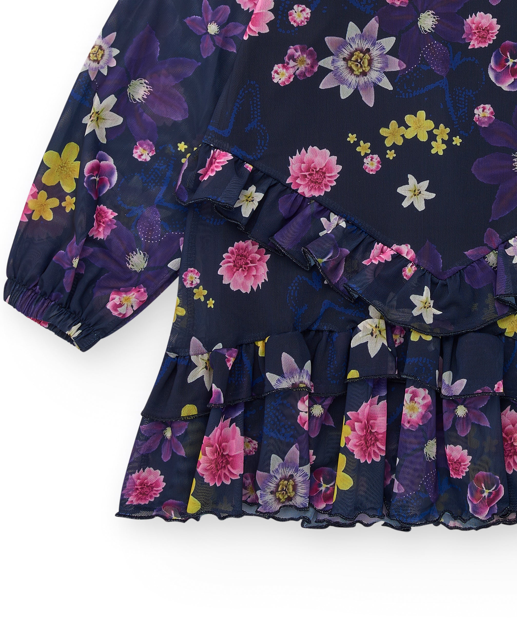 Vestido estampado floral para niña colección Galactic Garden