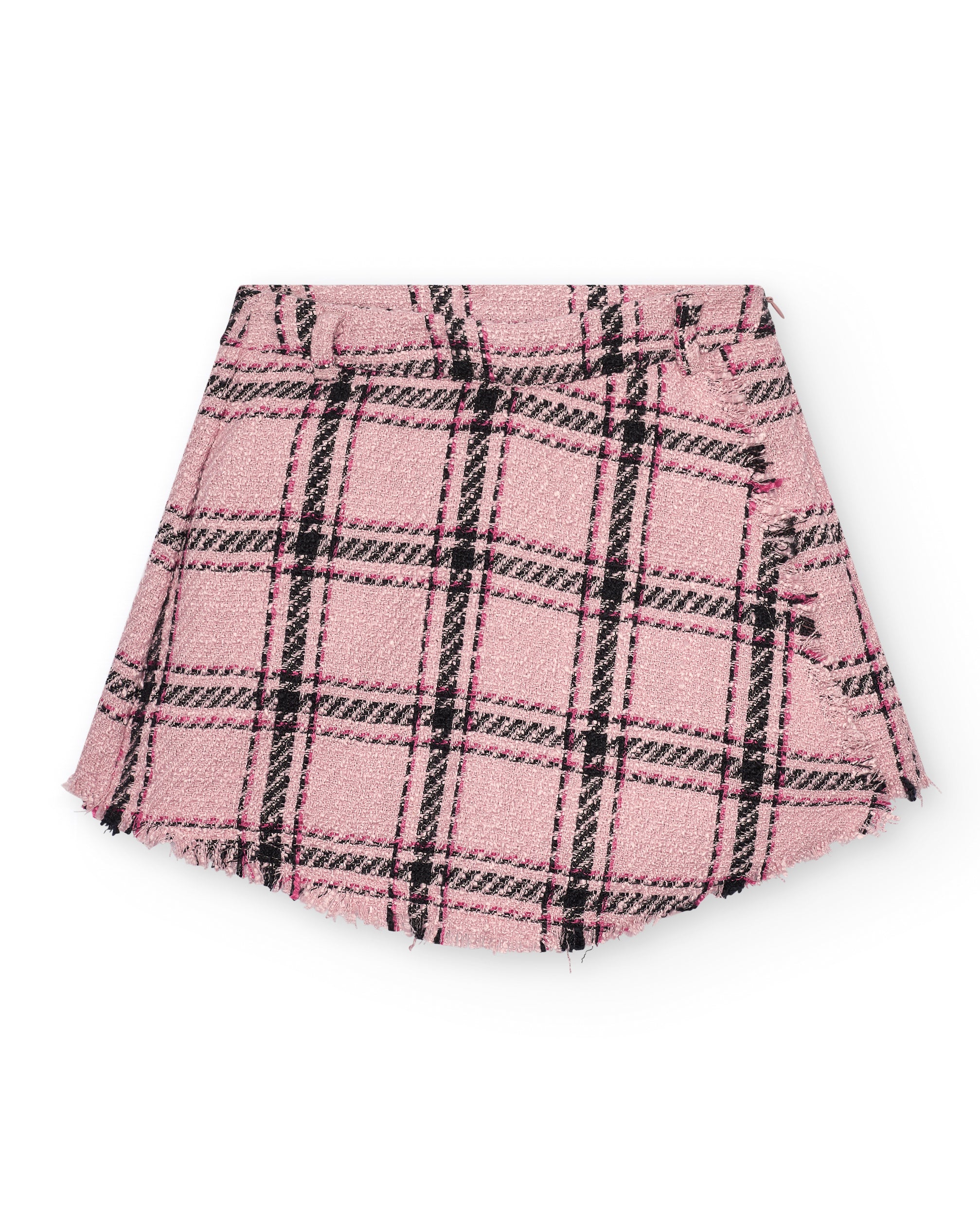 Falda de cuadros en tonos rosa para niña de la colección