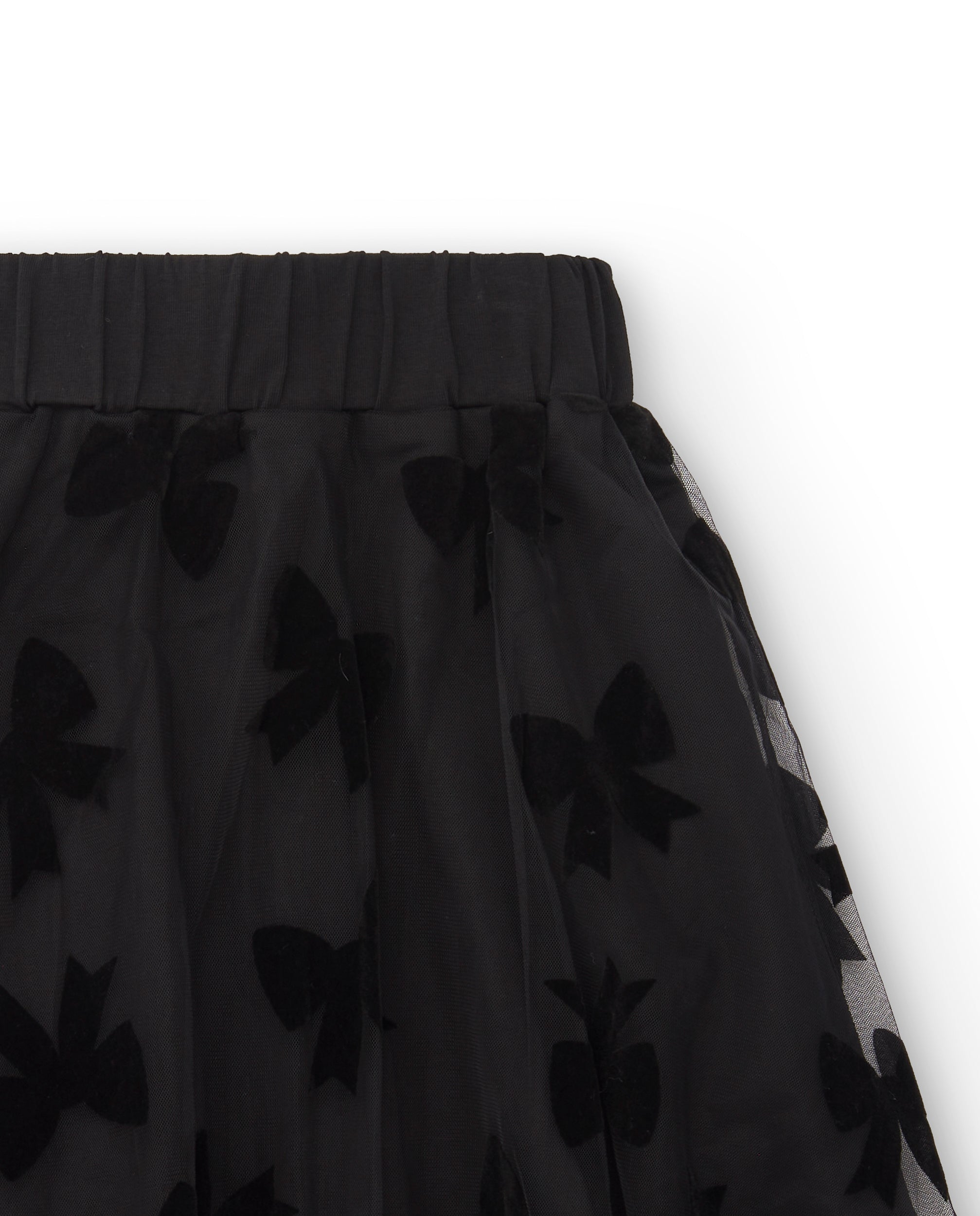 Falda de tul negra con estampado de lazos para niña colección
