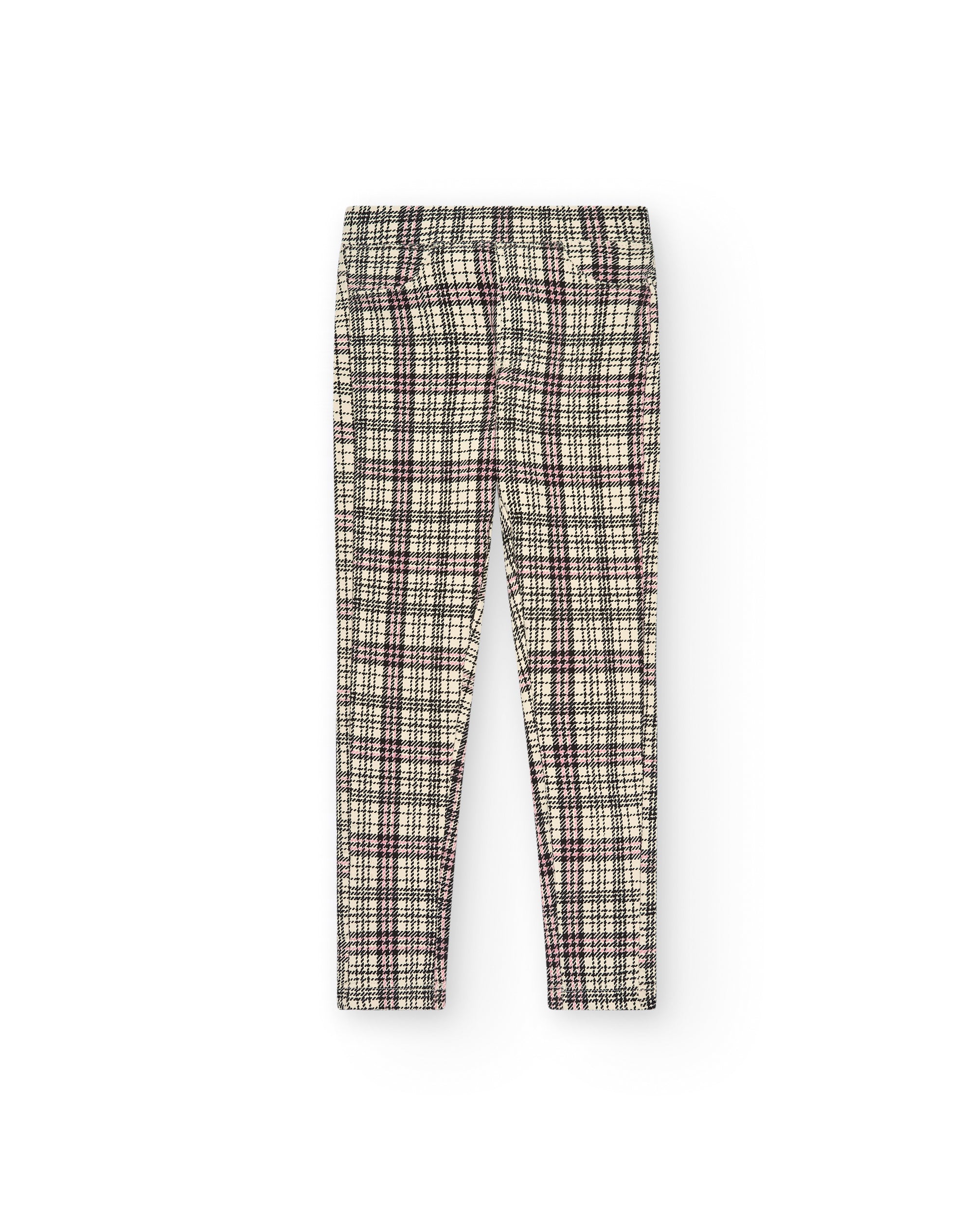 Leggings de cuadros en tonos neutros para niña de la colección
