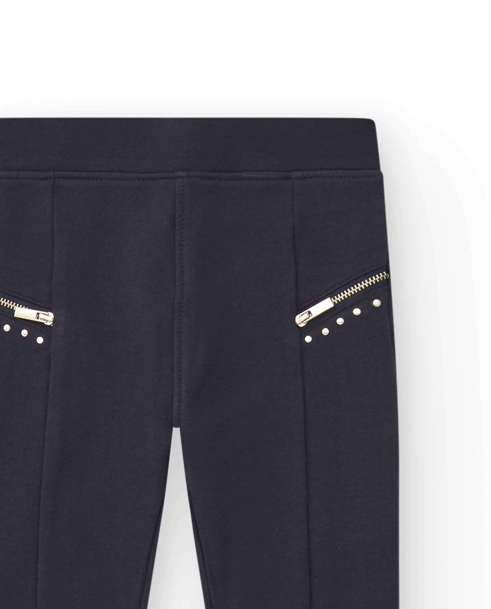 Leggings negros con detalles metálicos para niña colección
