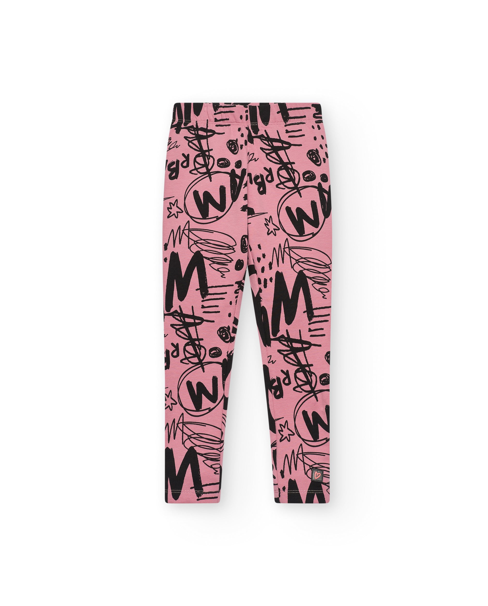 Leggings con estampado de grafitis en rosa y negro colección
