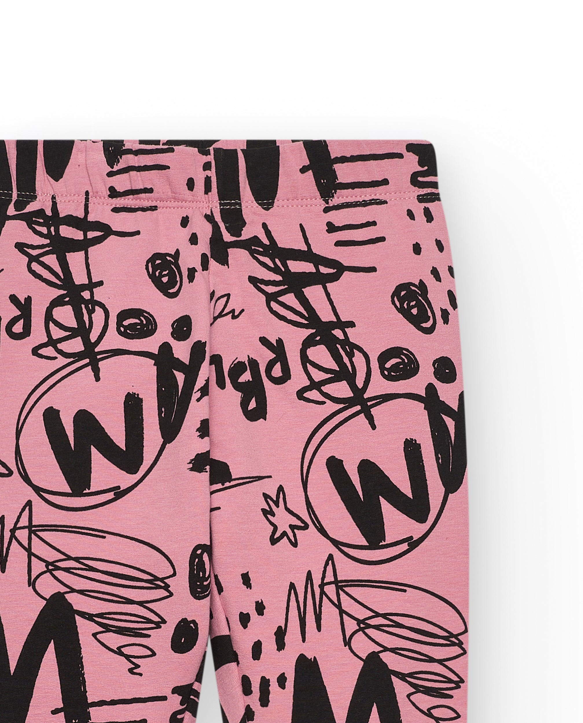 Leggings con estampado de grafitis en rosa y negro colección