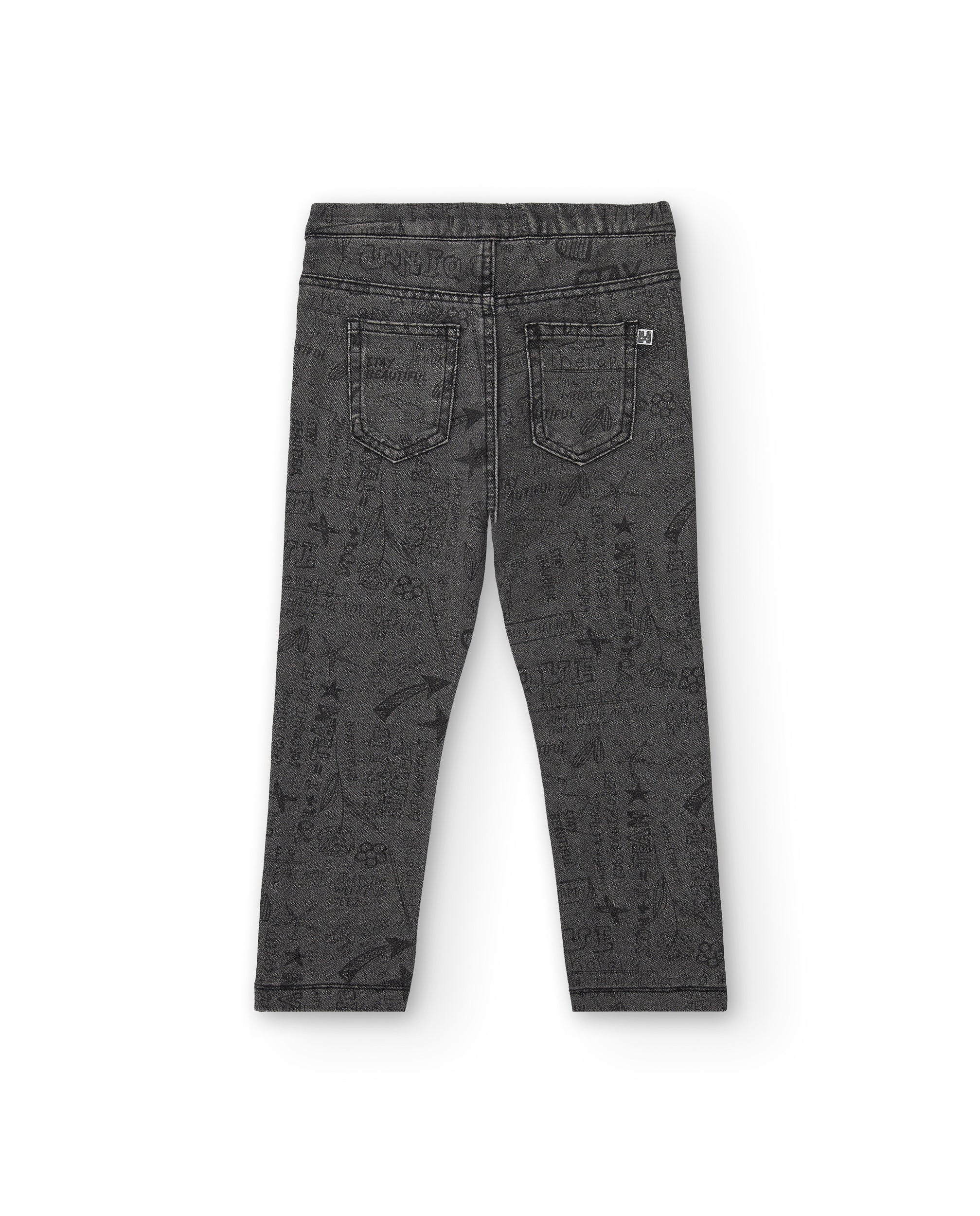 Jeggings en gris oscuro con diseño de texto colección Rebel