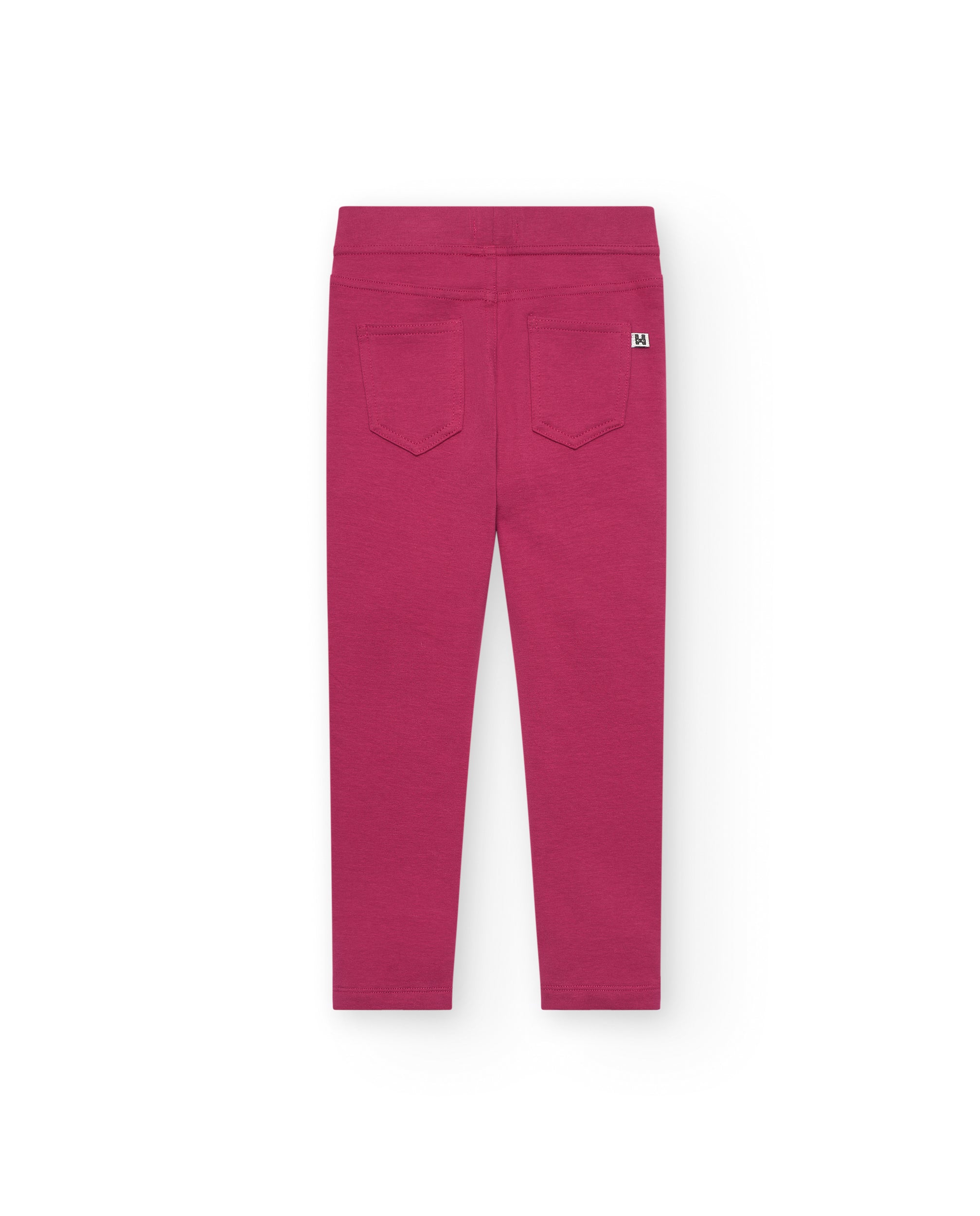 Leggings niña en color fucsia con detalles de bolsillos