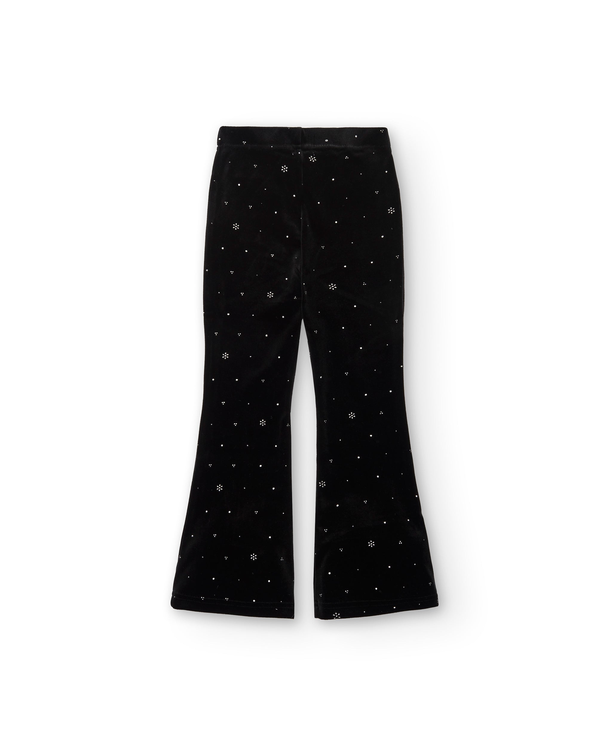 Pantalón acampanado de terciopelo negro con detalles de