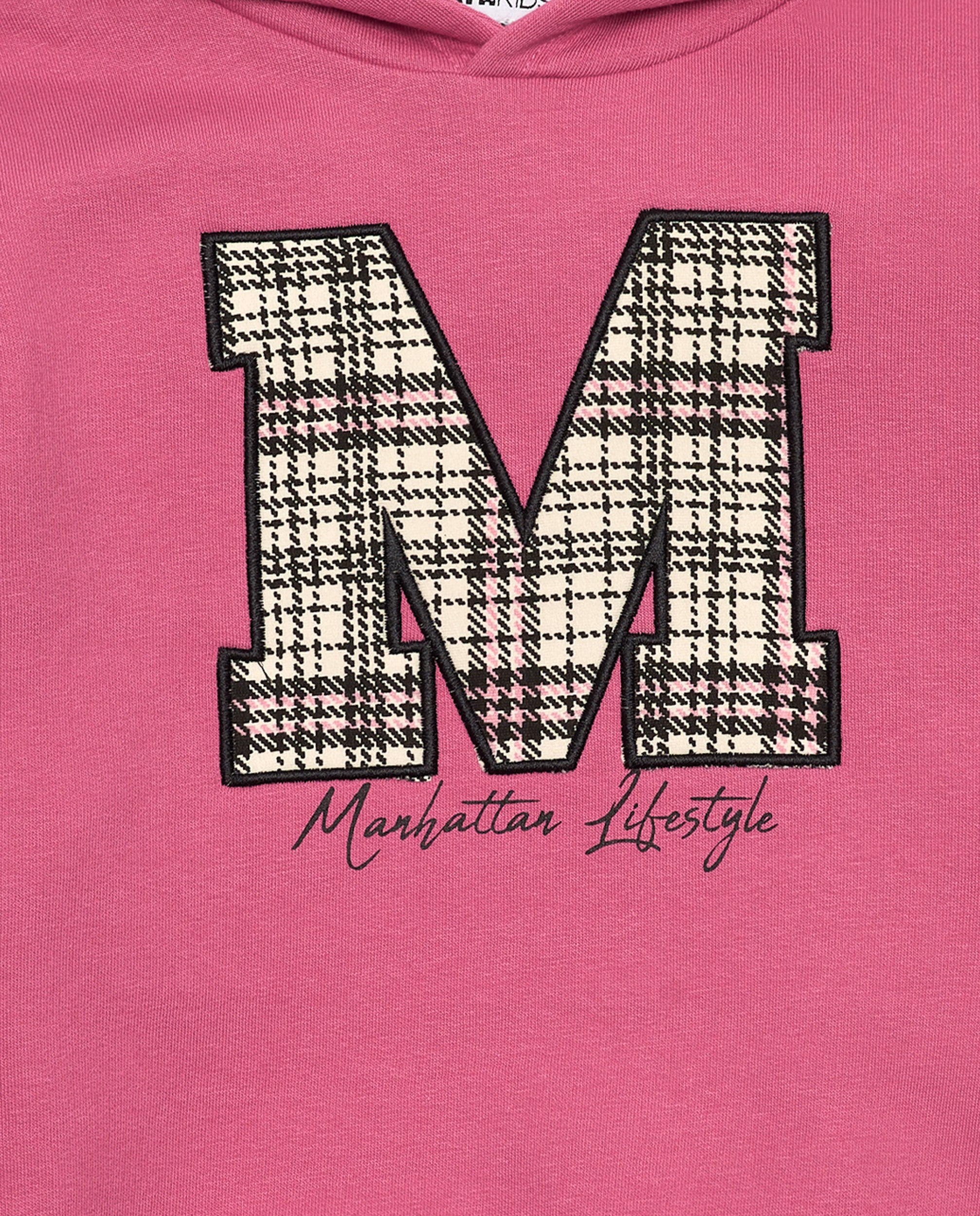 Sudadera con capucha en rosa para niña de la colección Central