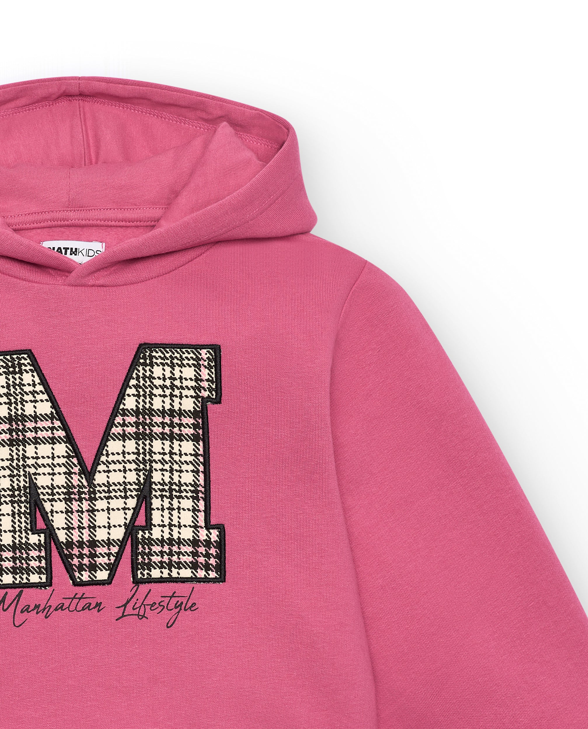 Sudadera con capucha en rosa para niña de la colección Central