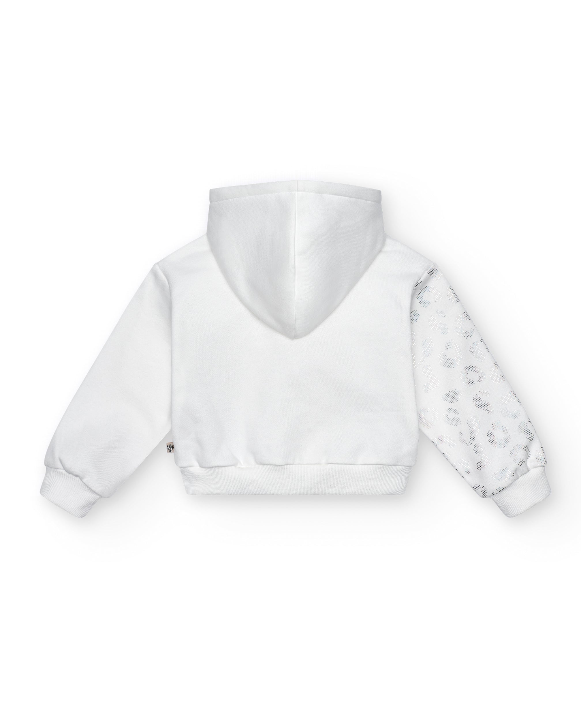 Sudadera con capucha niña en blanco con estampado animal print