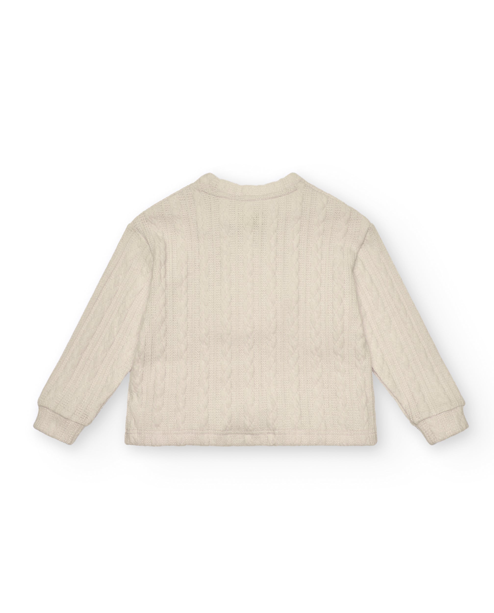 Jersey niña en color beige con textura trenzada colección The