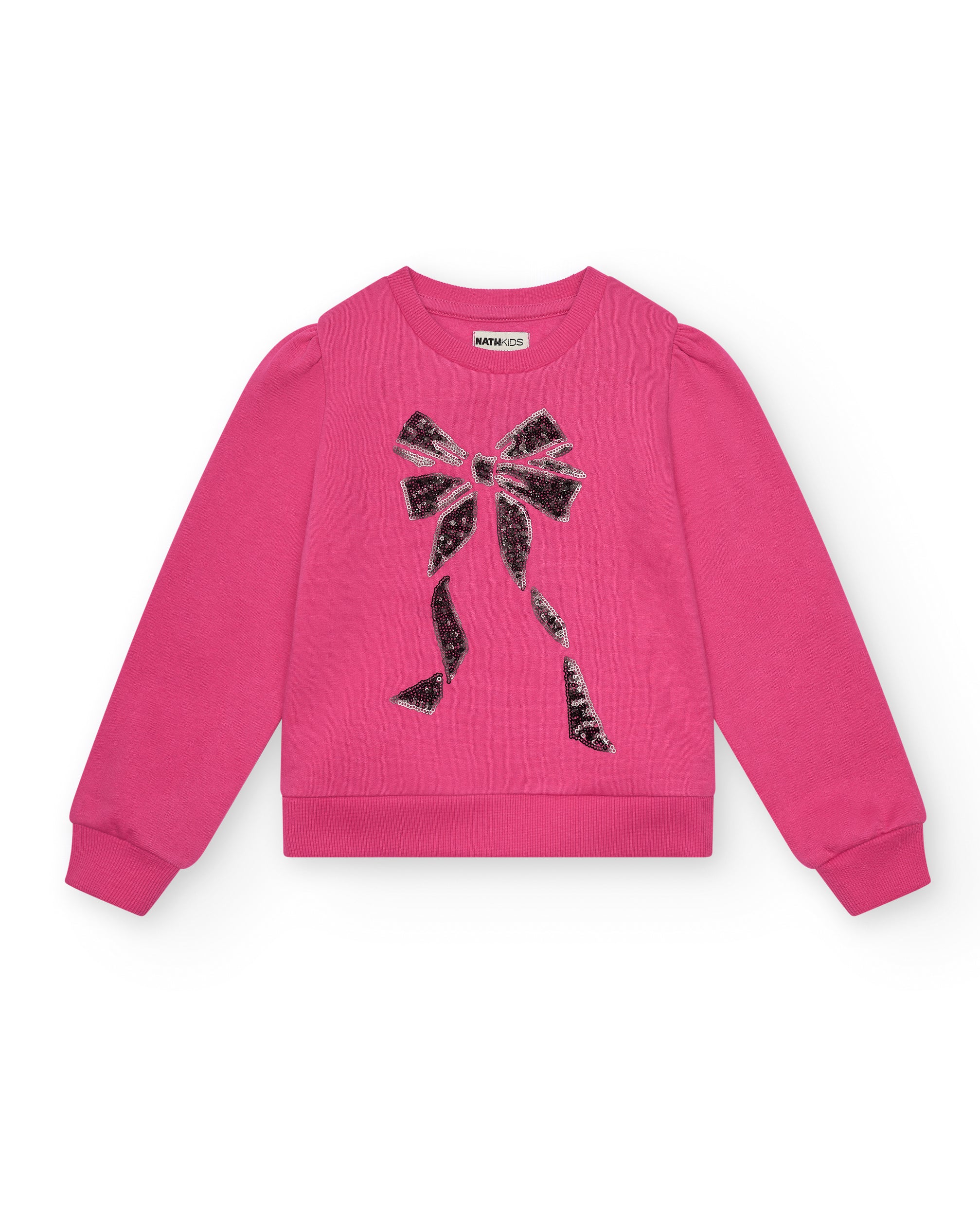 Sudadera rosa con lazo brillante para niña colección Magic
