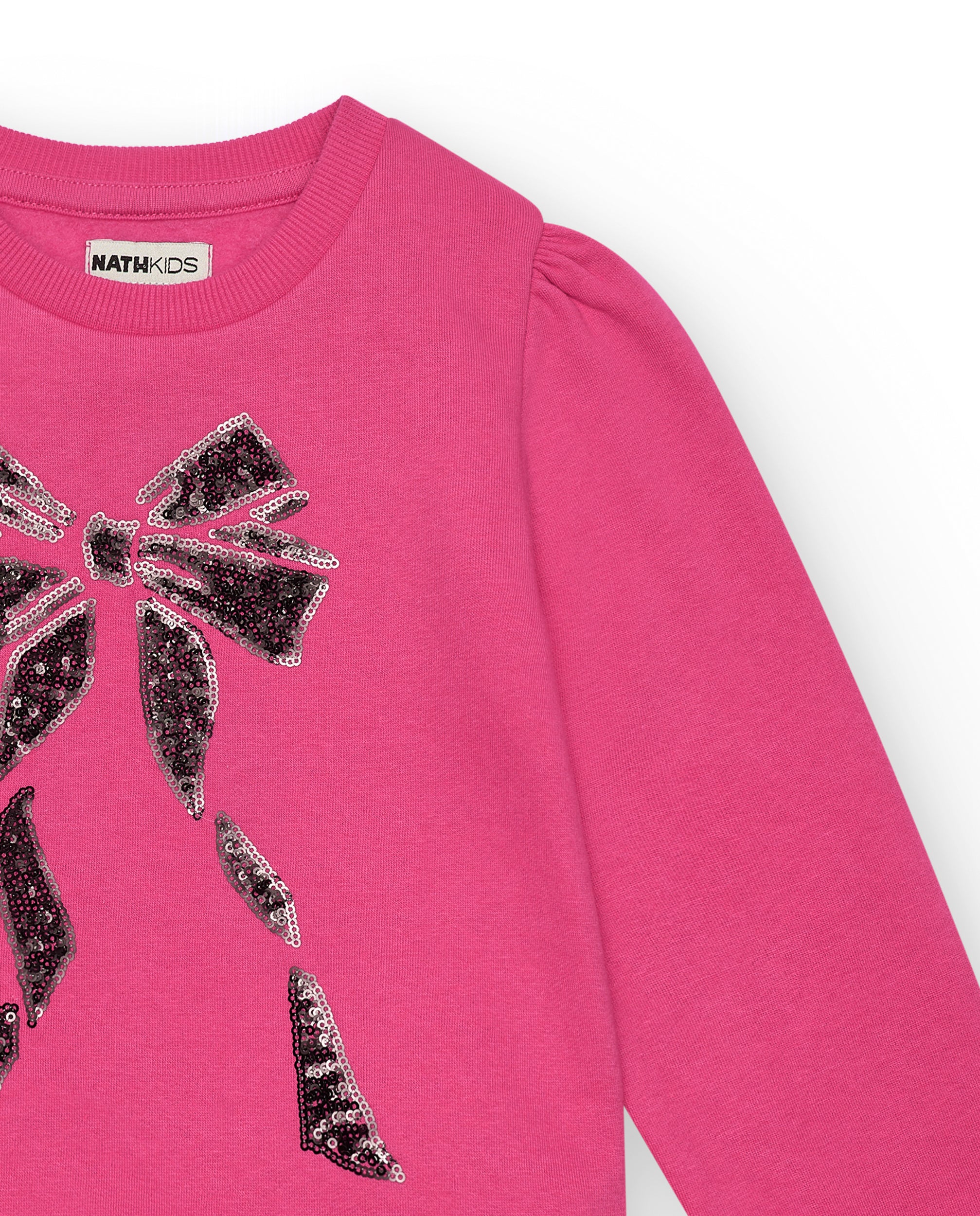 Sudadera rosa con lazo brillante para niña colección Magic