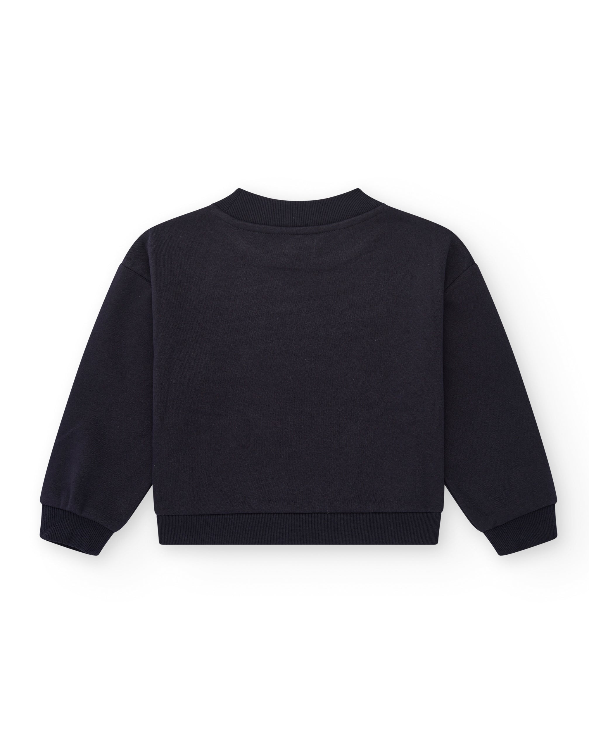 Sudadera negra con flor de lentejuelas para niña colección
