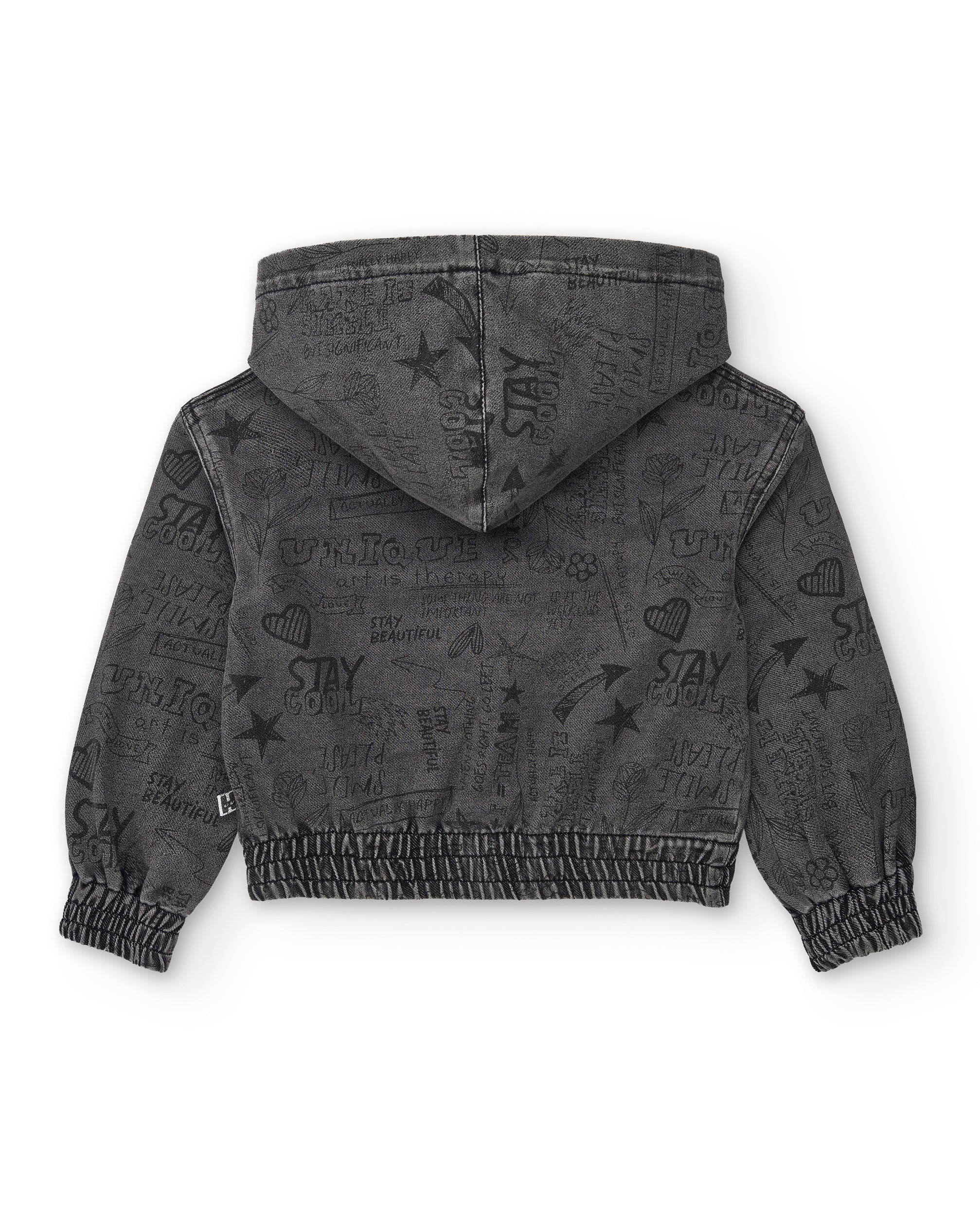 Chaqueta denim con capucha estampada colección Rebel Dreamers