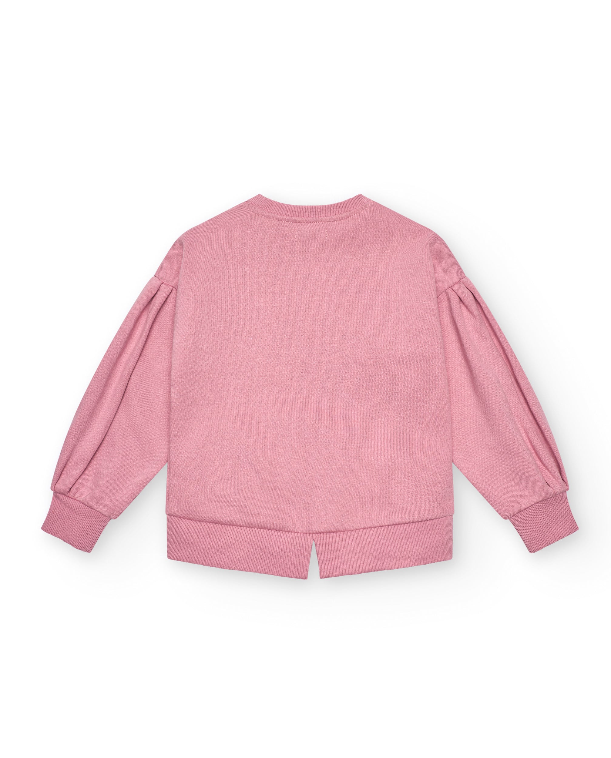 Sudadera rosa con mangas abullonadas y estampado colección