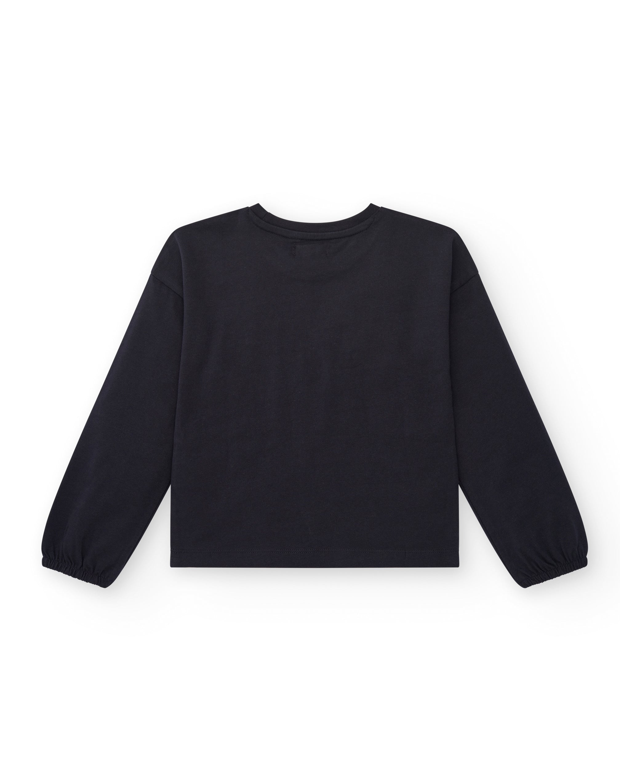 Sudadera negra con estampado de corazón para niña colección