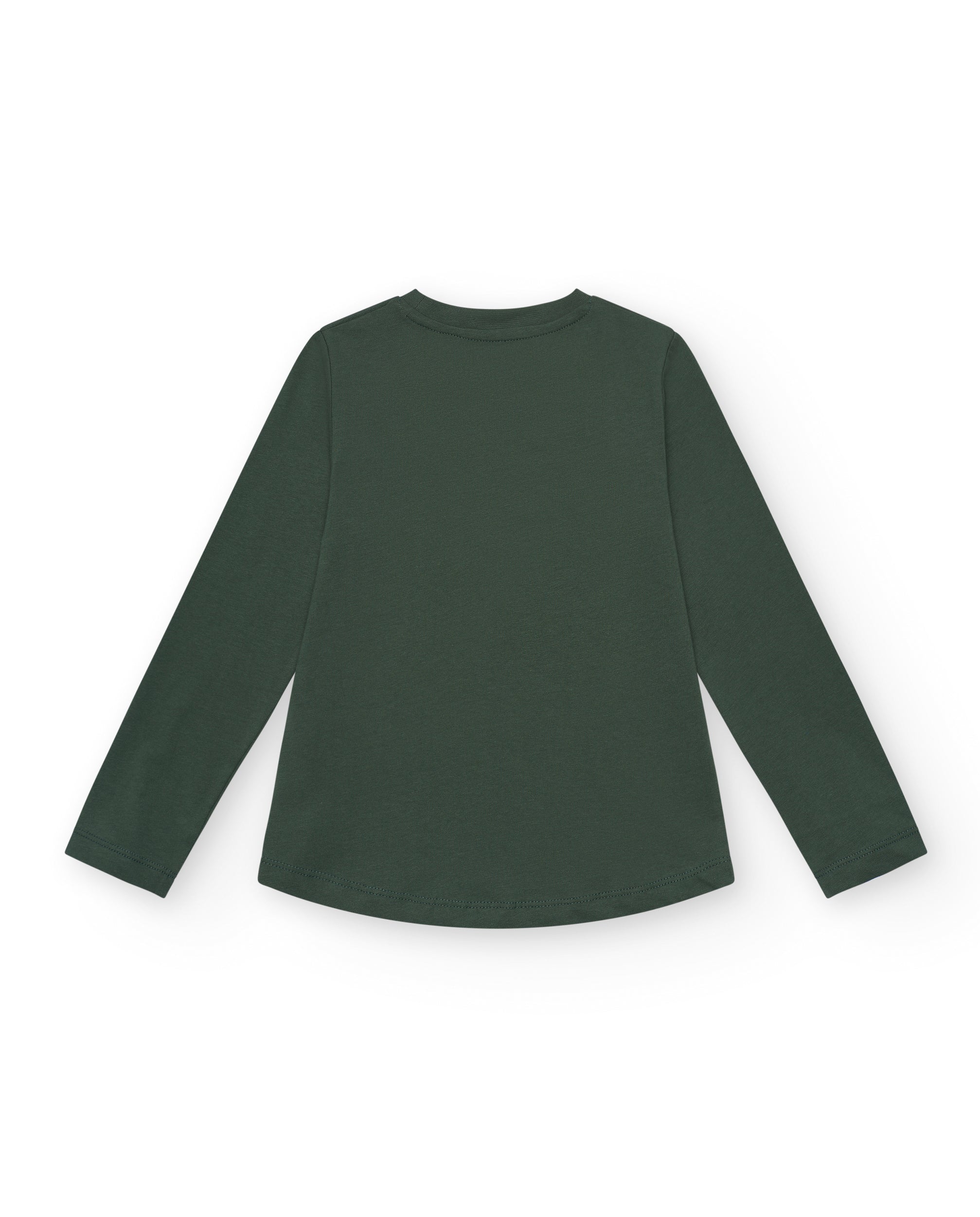 Camiseta verde de manga larga con corazón estampado colección