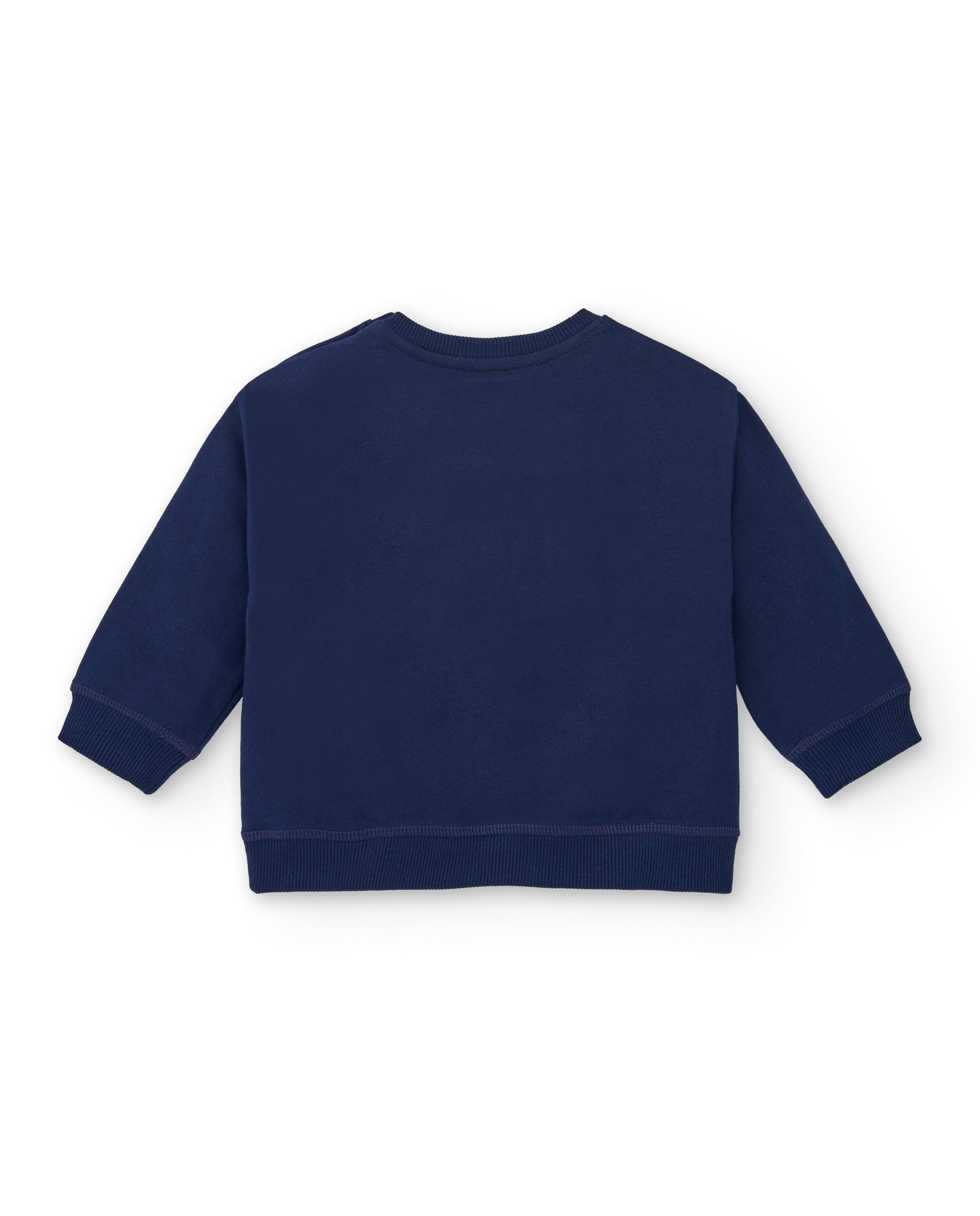 Sudadera felpa niño en azul marino con estampado de abeja