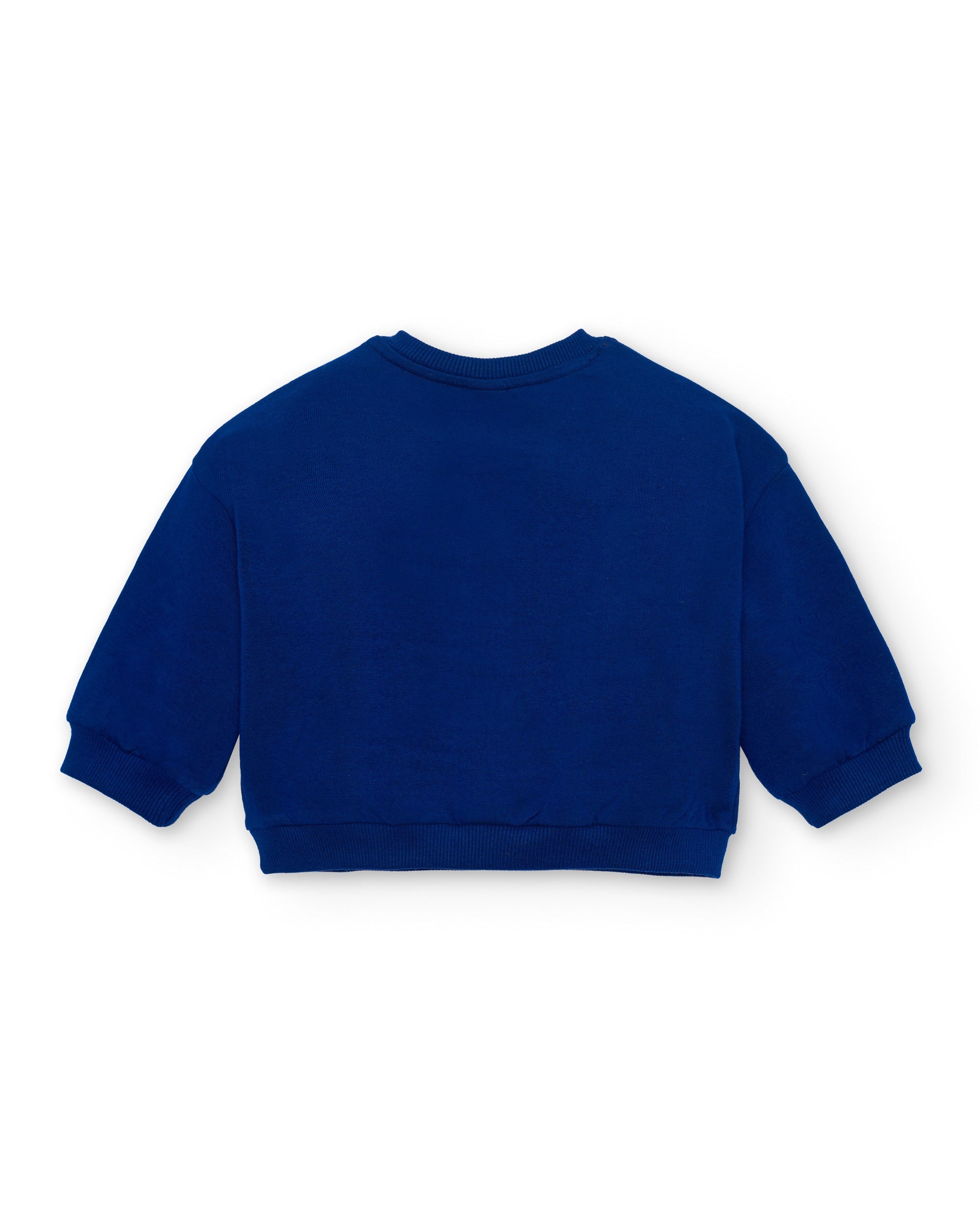 Sudadera niña en azul marino con estampado de corazón y lápiz