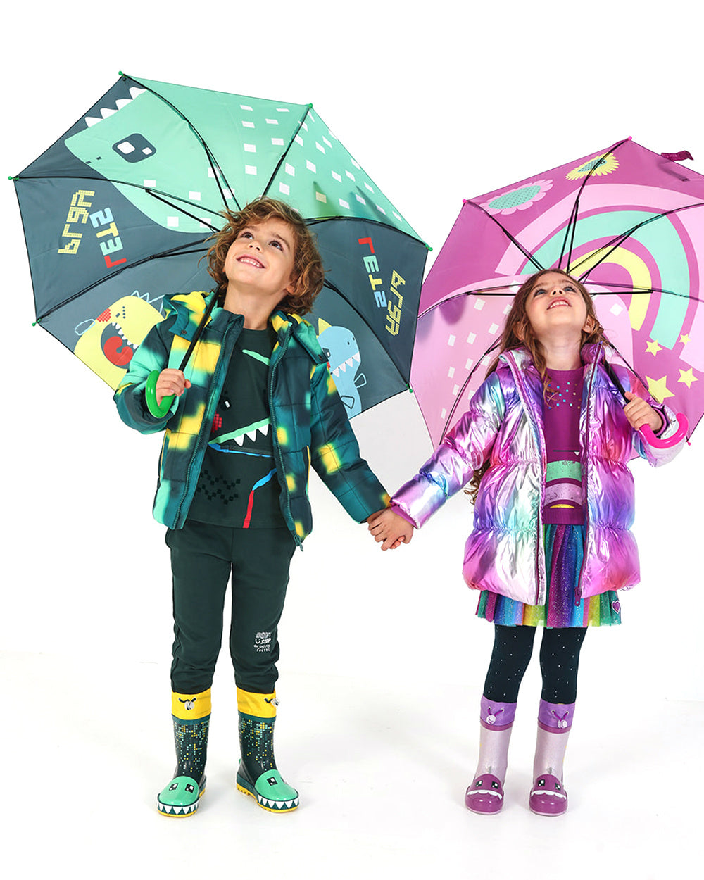 Paraguas para niño con diseño de dinosaurio colección Cyber Dino