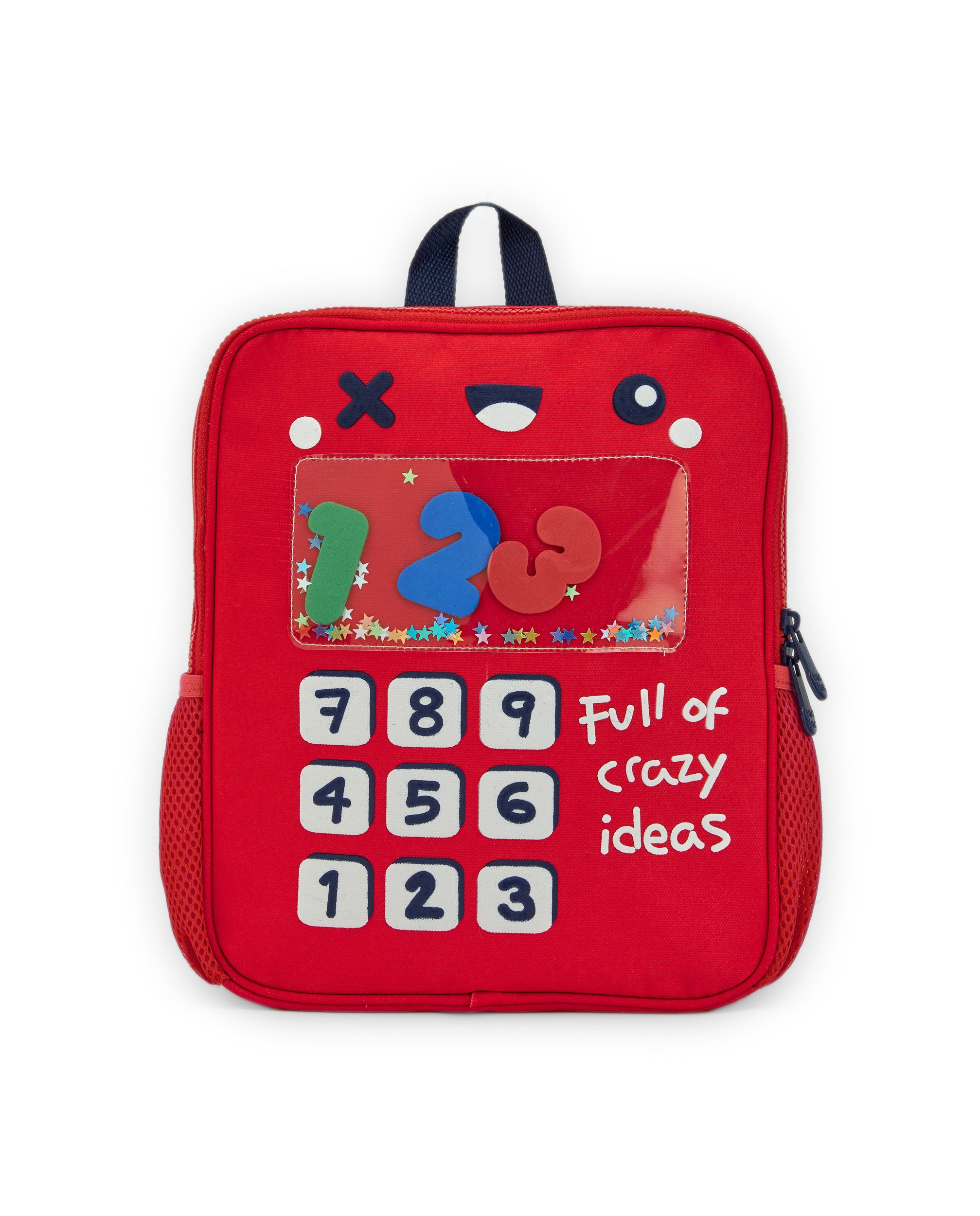 Mochila niño en rojo con diseño de calculadora colección Big