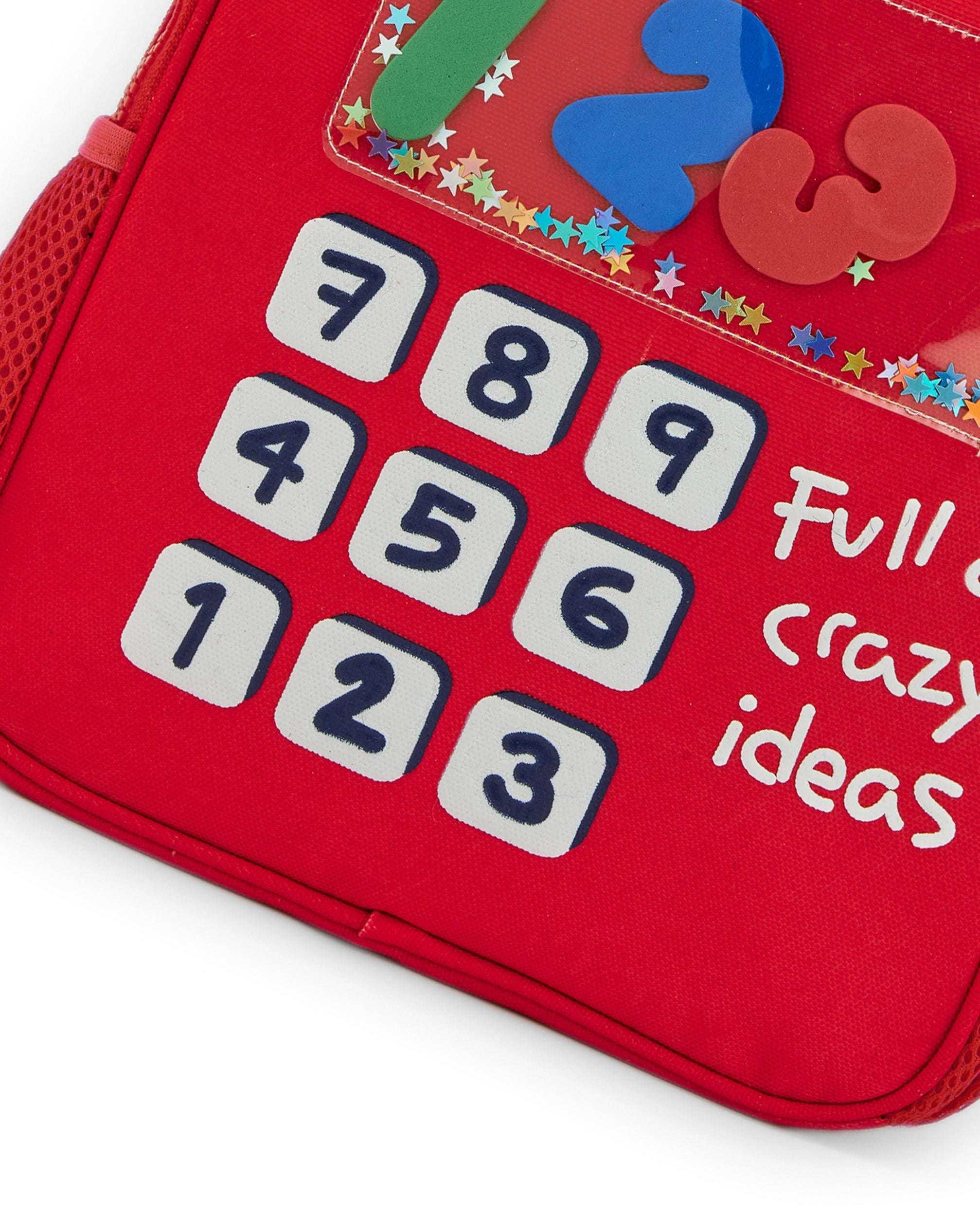 Mochila niño en rojo con diseño de calculadora colección Big