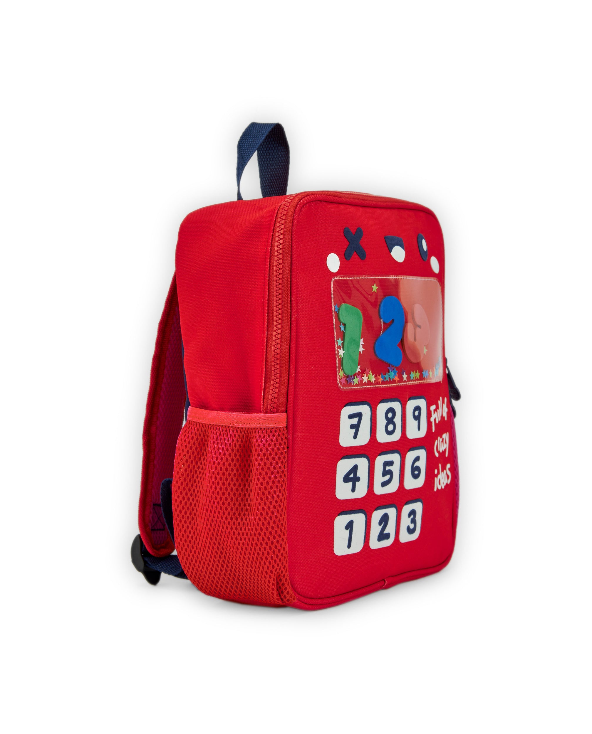 Mochila niño en rojo con diseño de calculadora colección Big