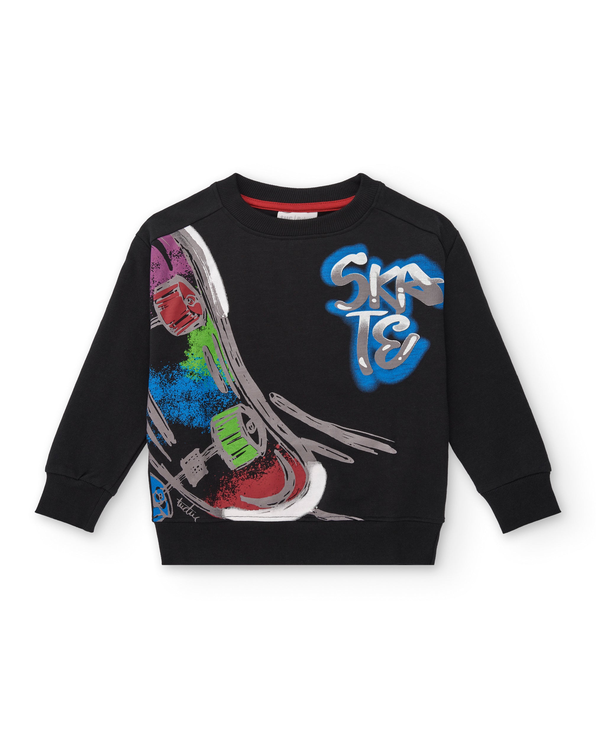Sudadera para niño en negro con estampado de skate colección