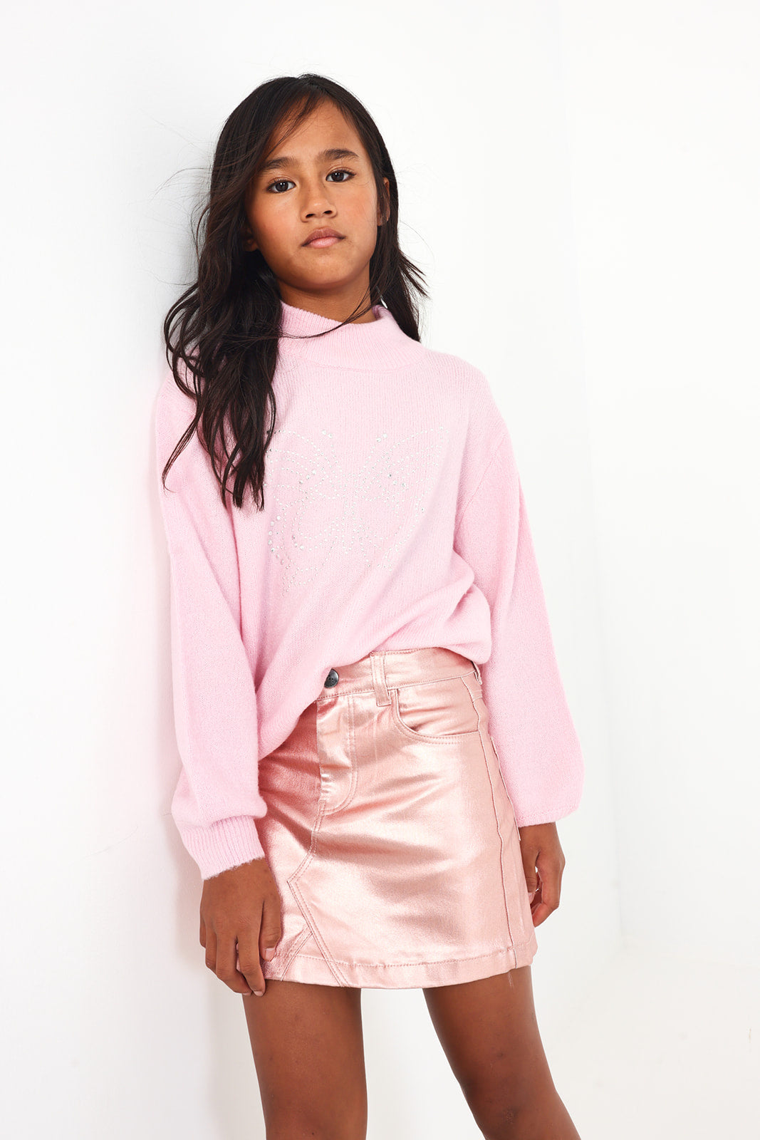 Falda metalizada para niña colección Galactic Garden
