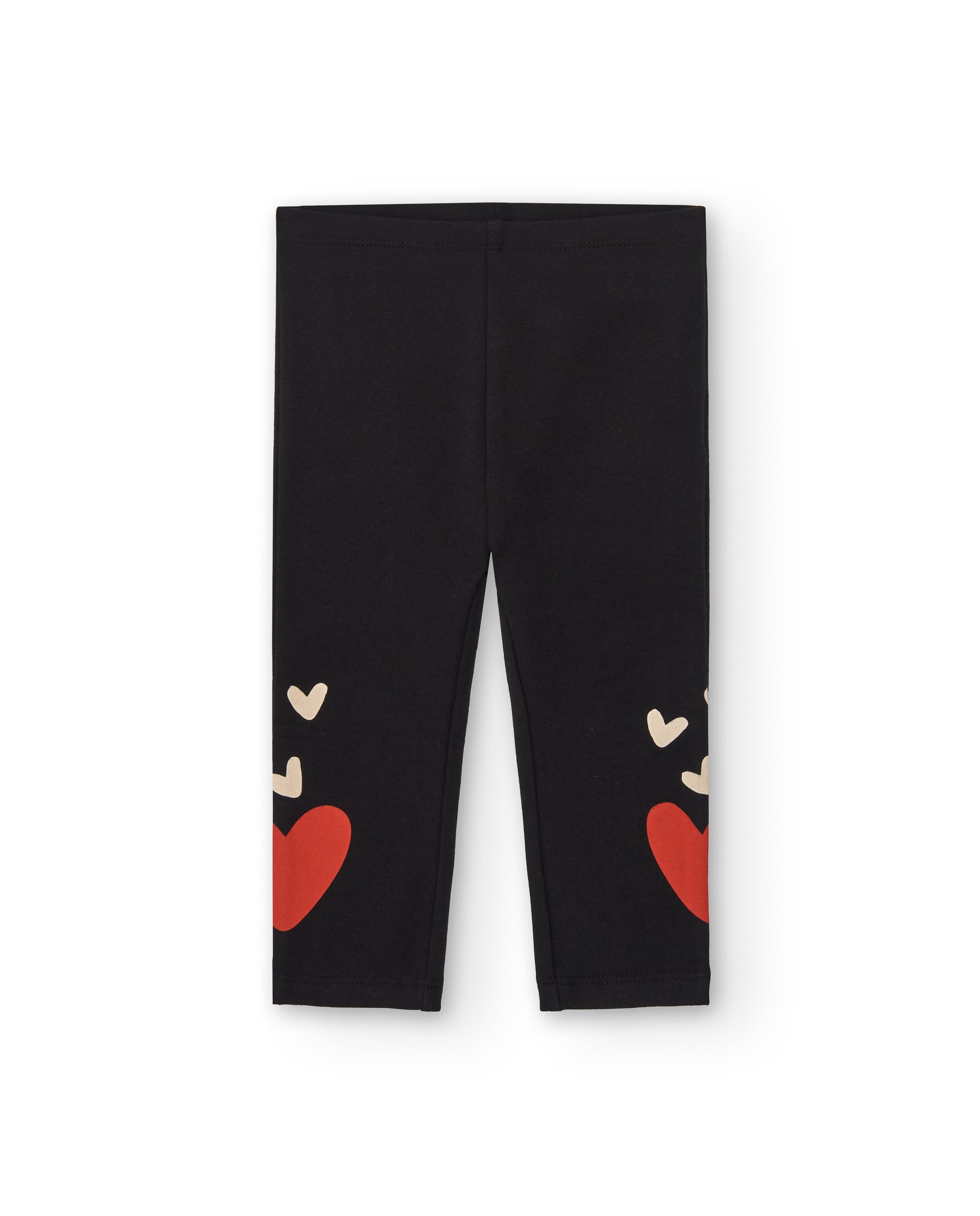 Leggings niña en negro con estampado de corazones colección
