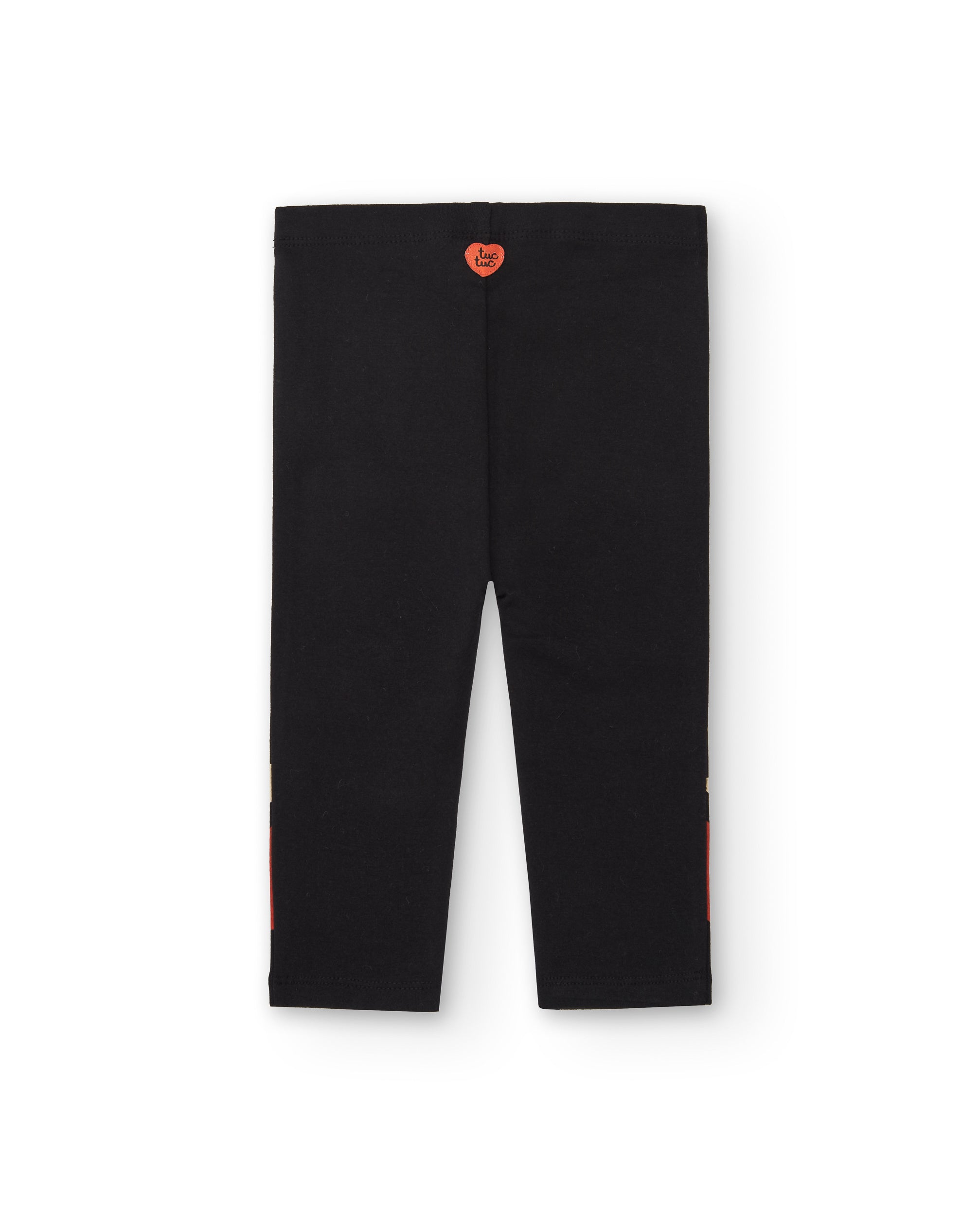 Leggings niña en negro con estampado de corazones colección