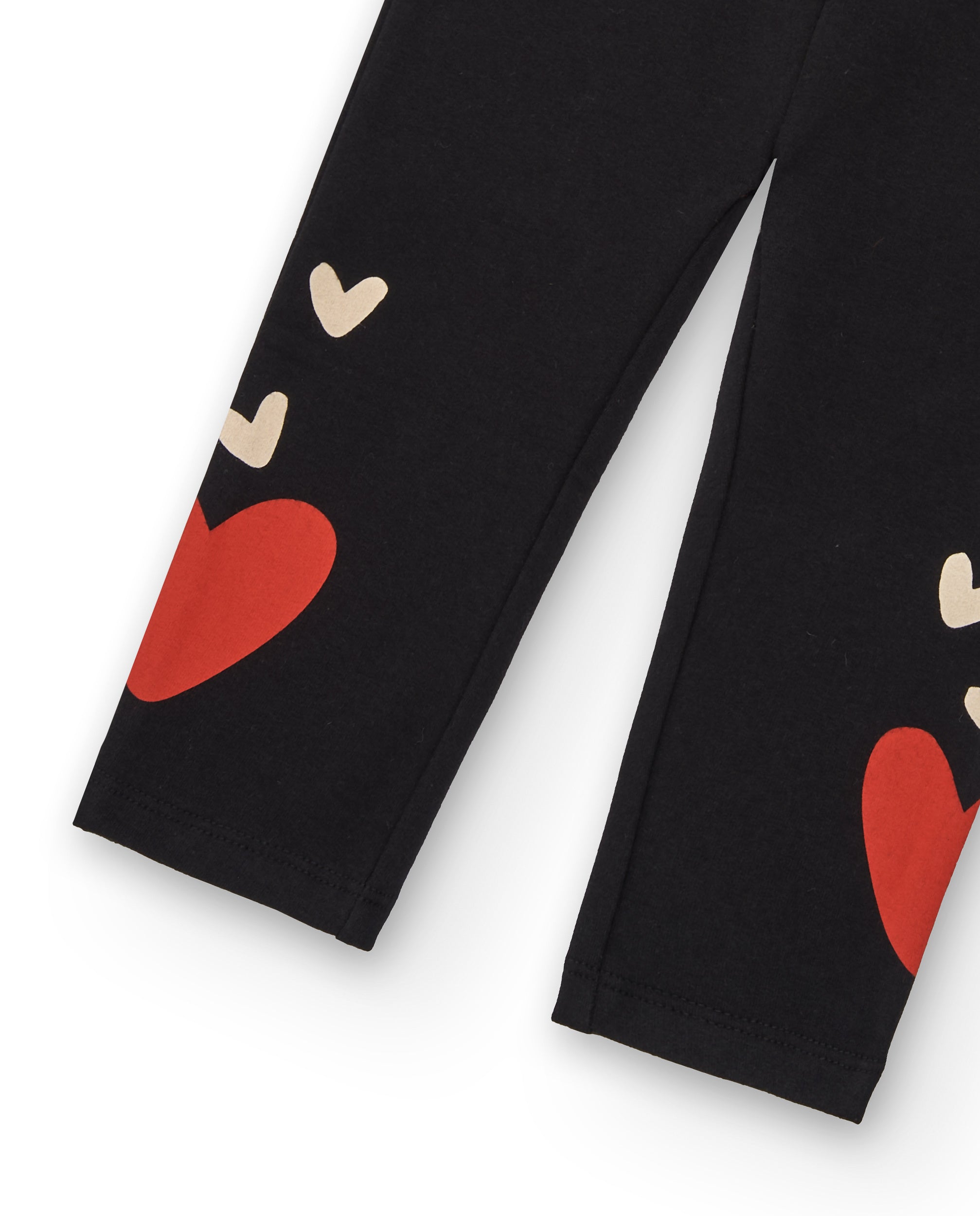 Leggings niña en negro con estampado de corazones colección