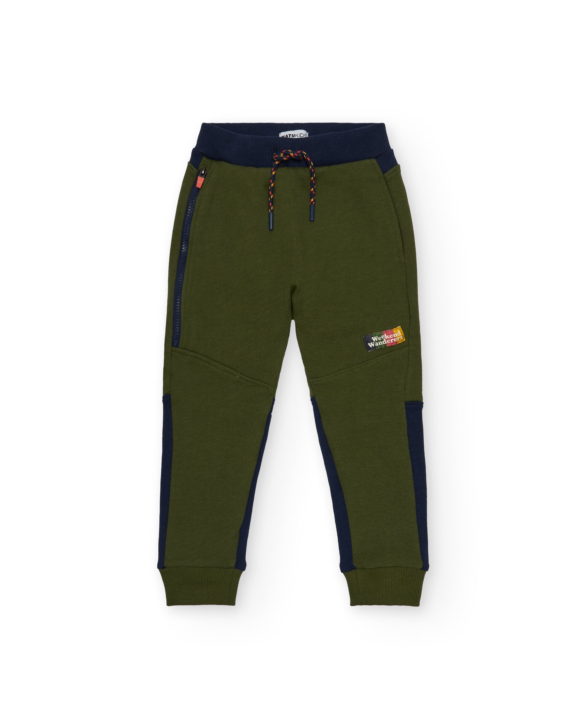 Pantalones niño en verde con detalles de contraste colección