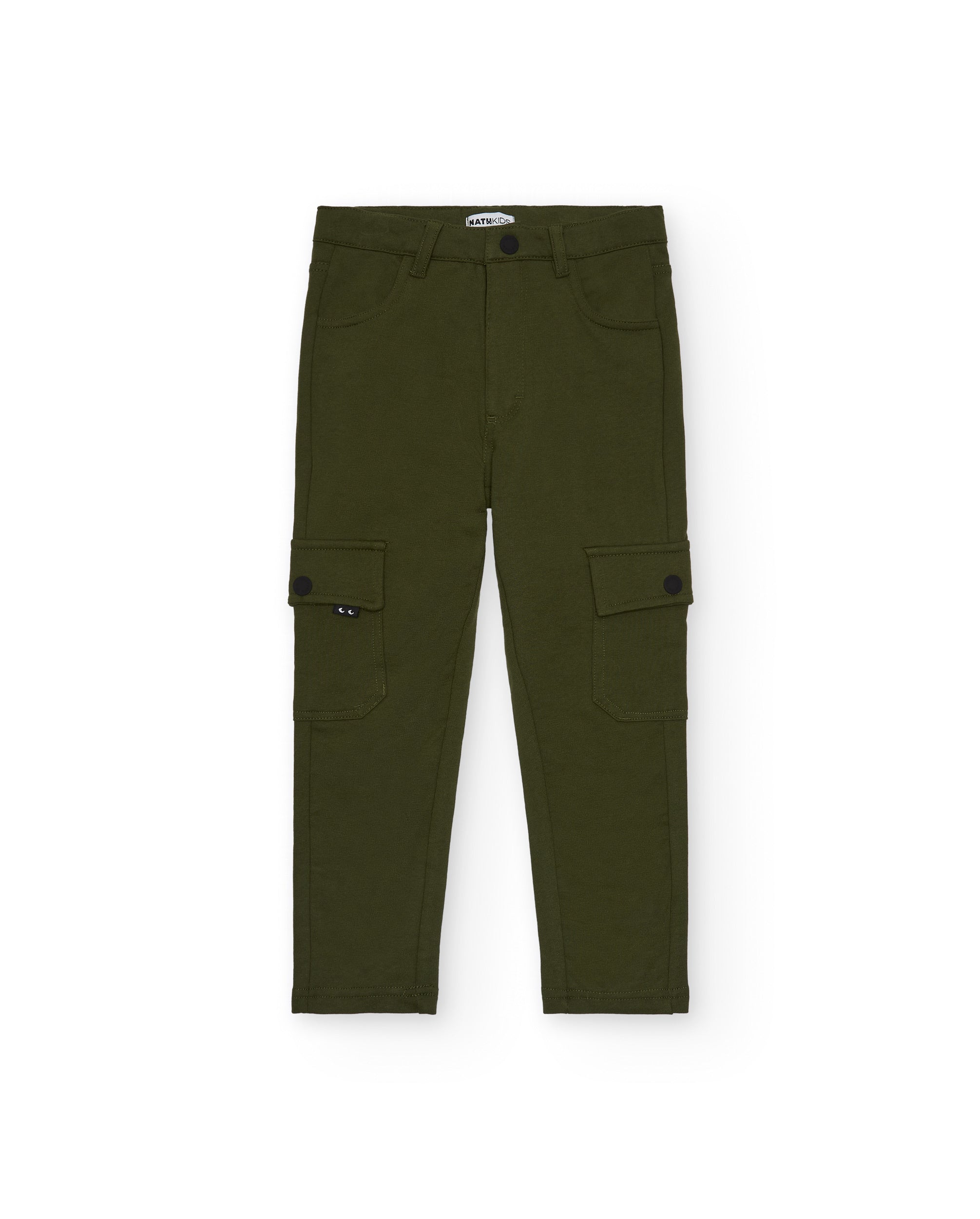 Pantalones cargo niño en verde con bolsillos funcionales
