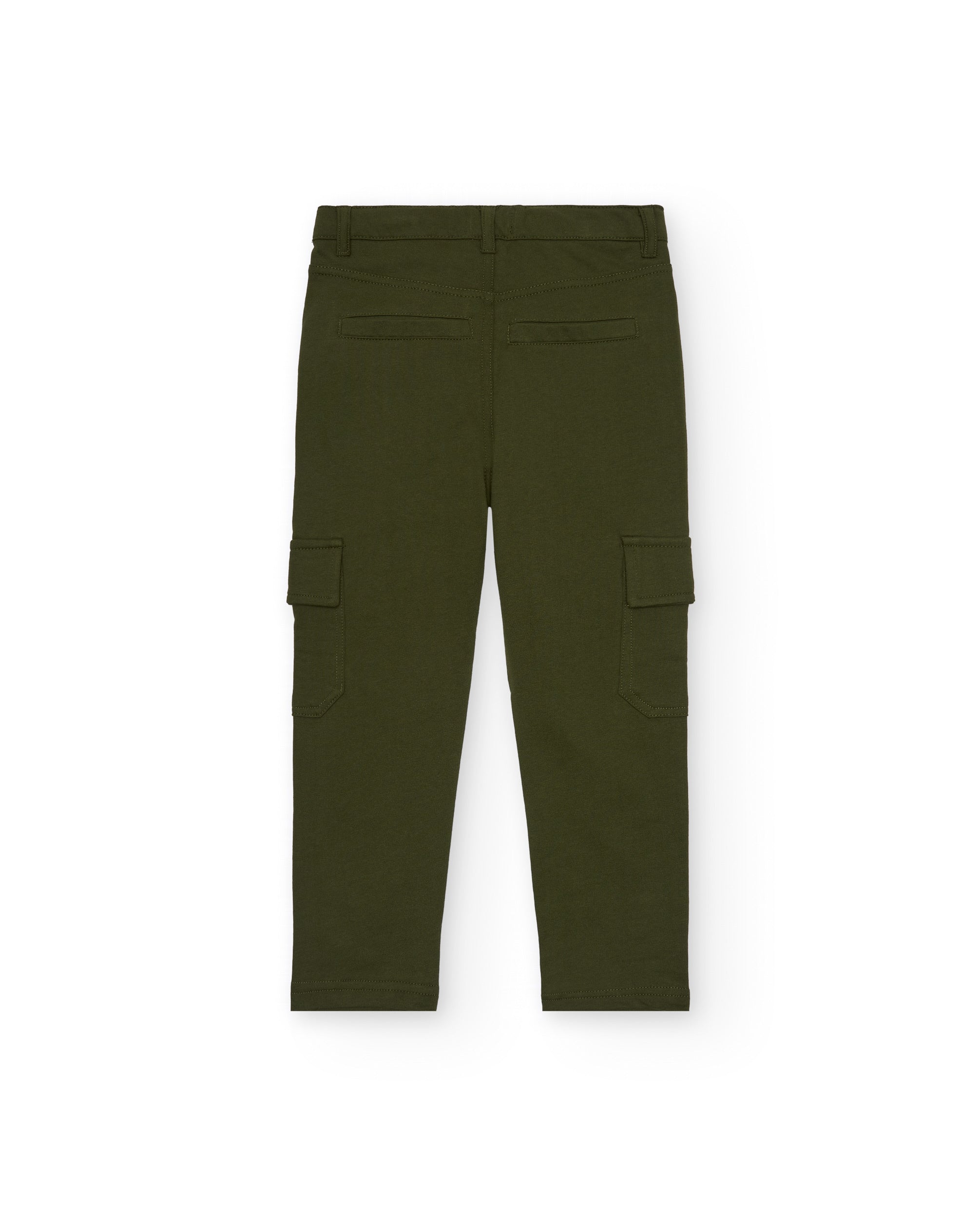 Pantalones cargo niño en verde con bolsillos funcionales