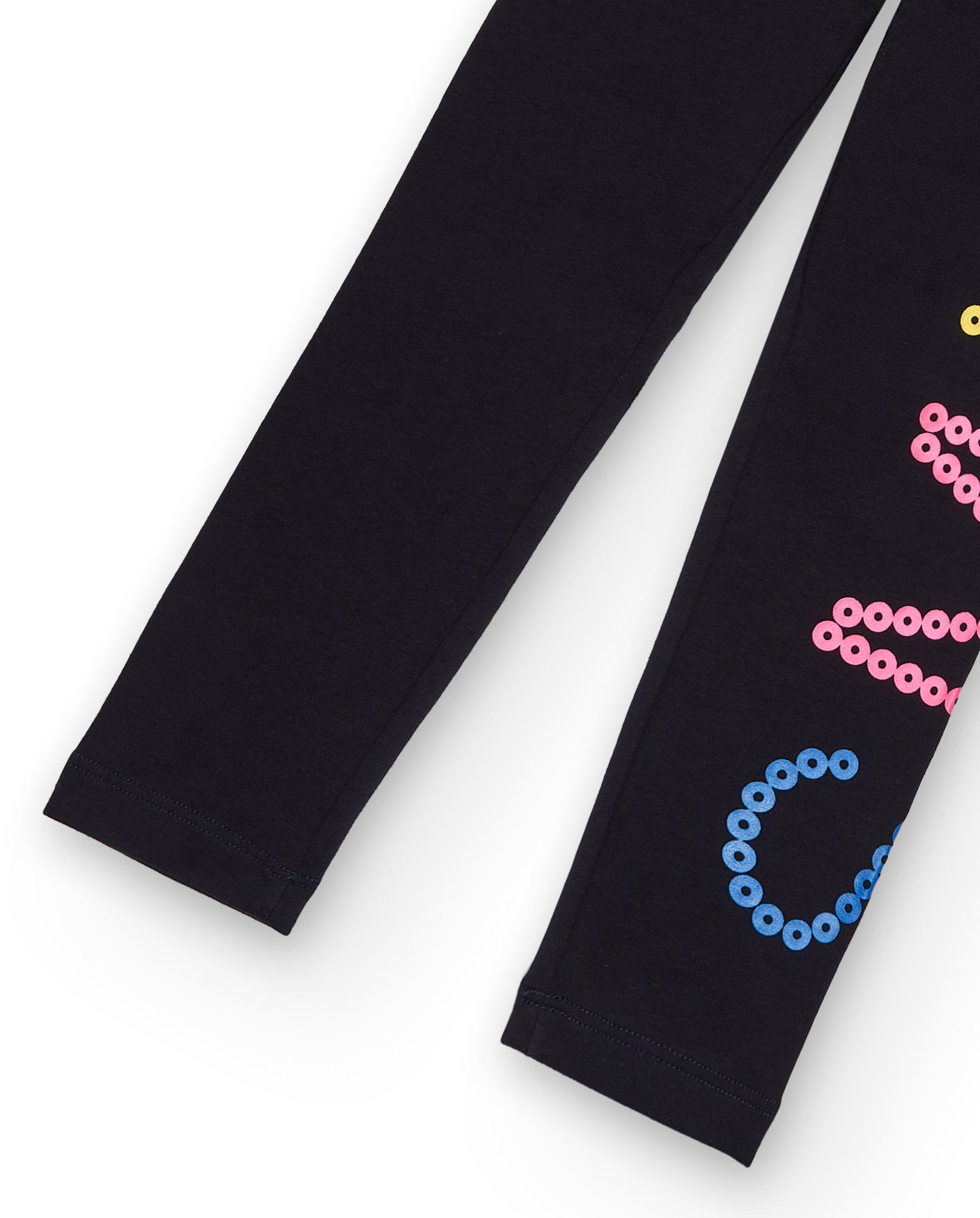Leggings niña en negro con estampado de colores colección