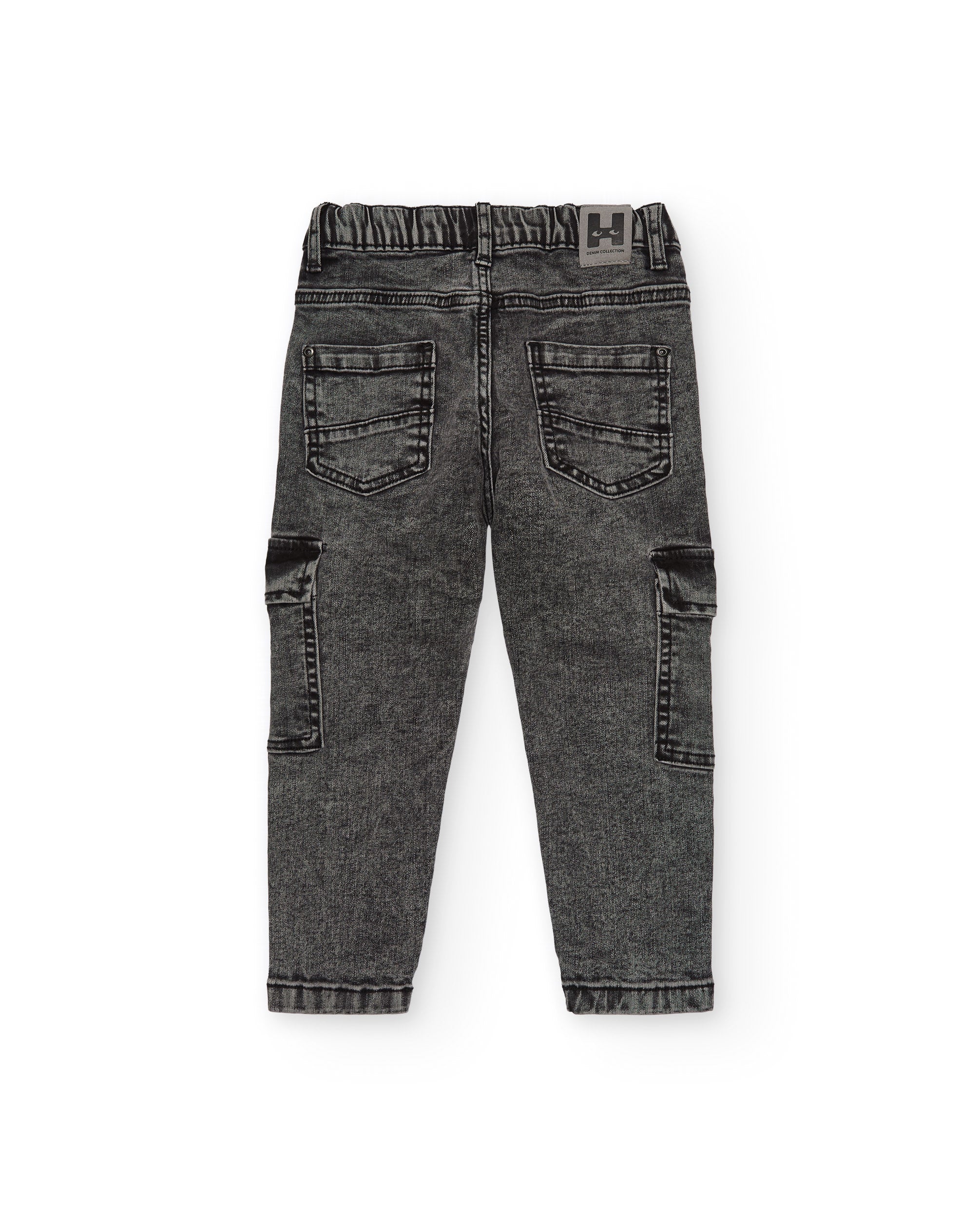 Pantalón cargo en denim gris para niño colección Intergalactic