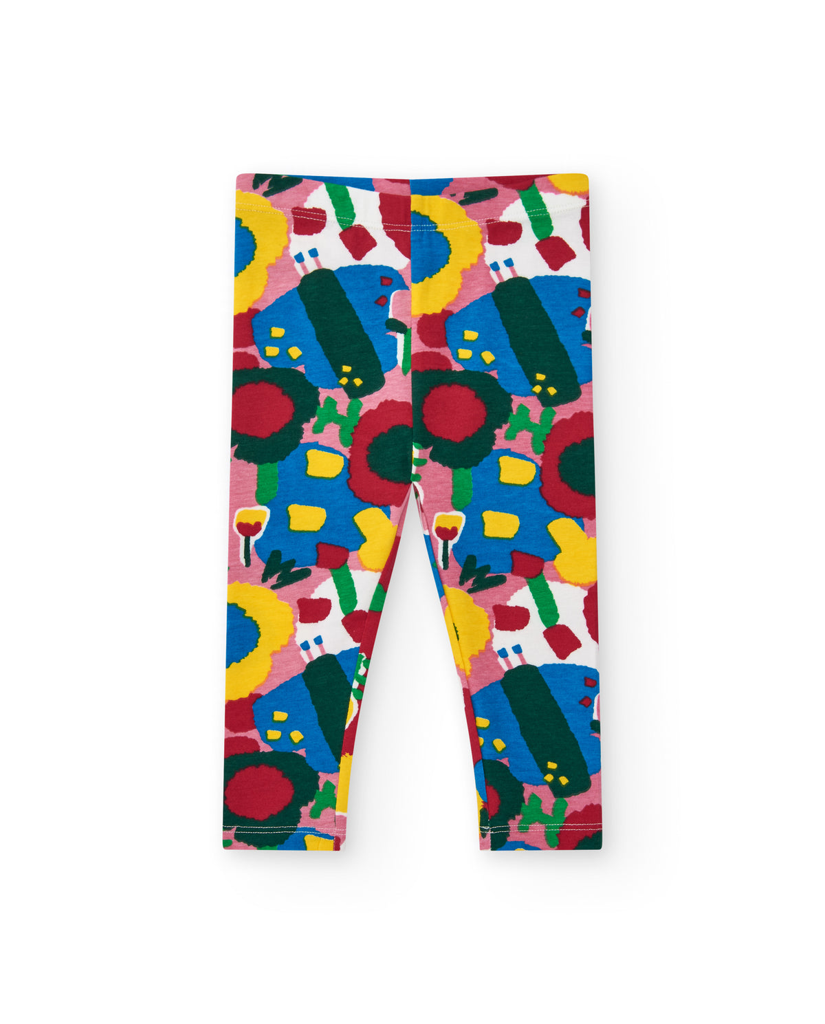 Leggings niña en rojo con estampado floral llamativo Happy