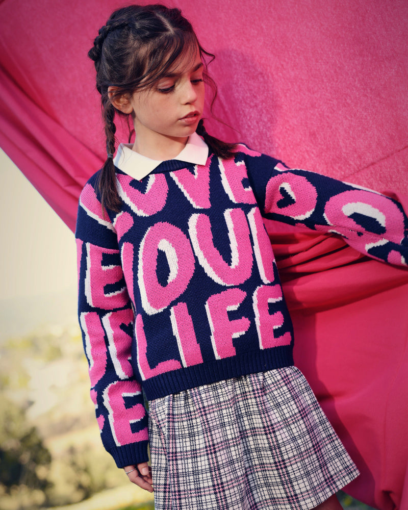 Jersey con mensaje "Love Your Life" para niña colección Living