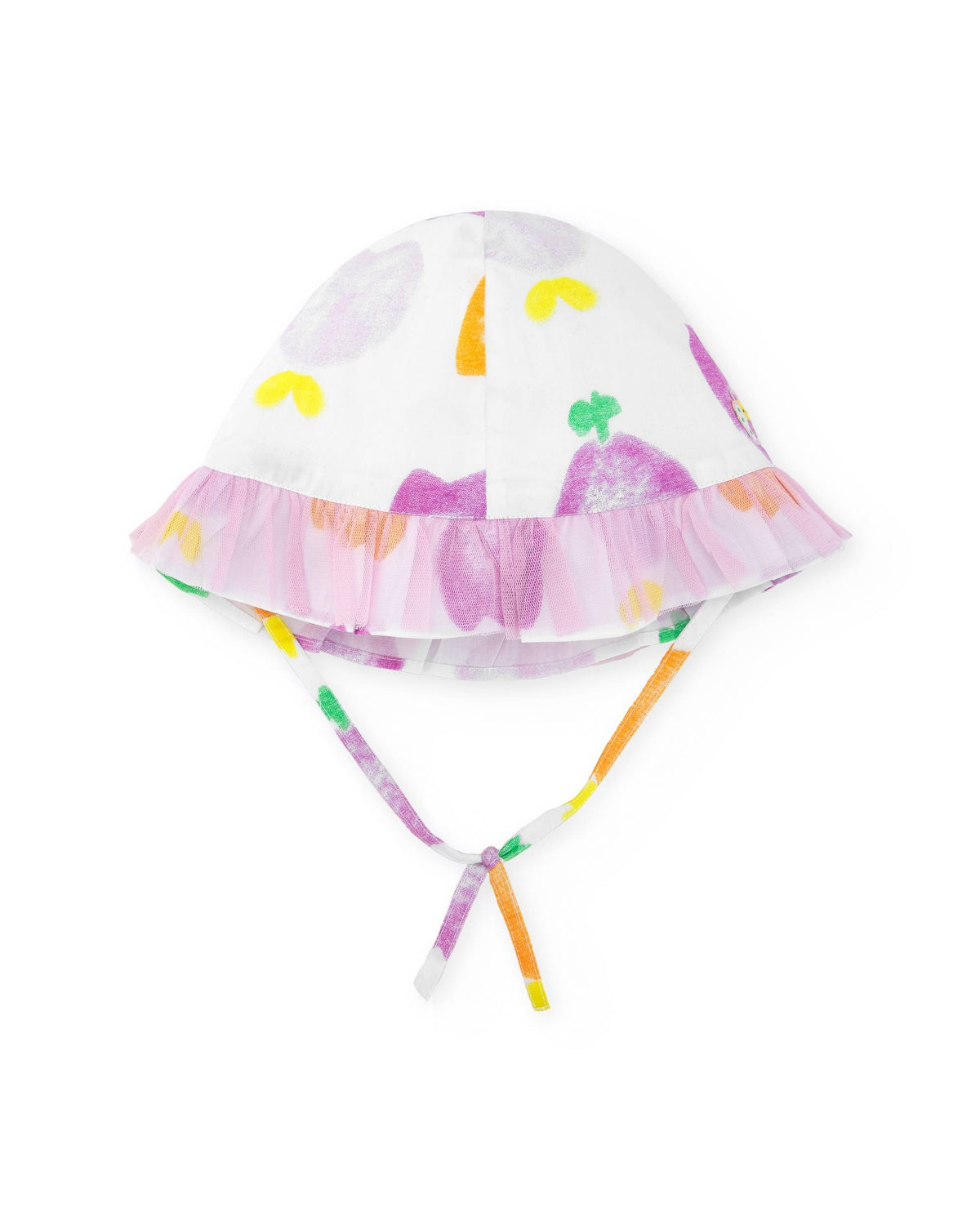 Gorro plano para niña color blanco