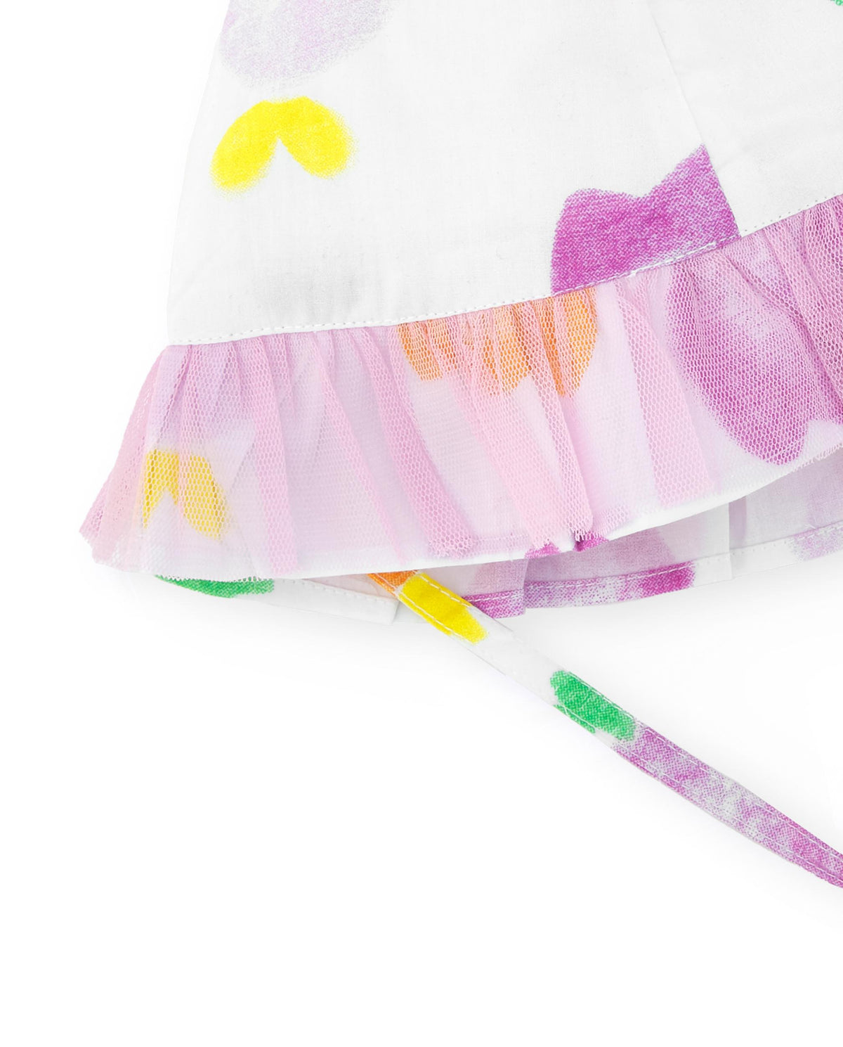 Gorro plano para niña color blanco