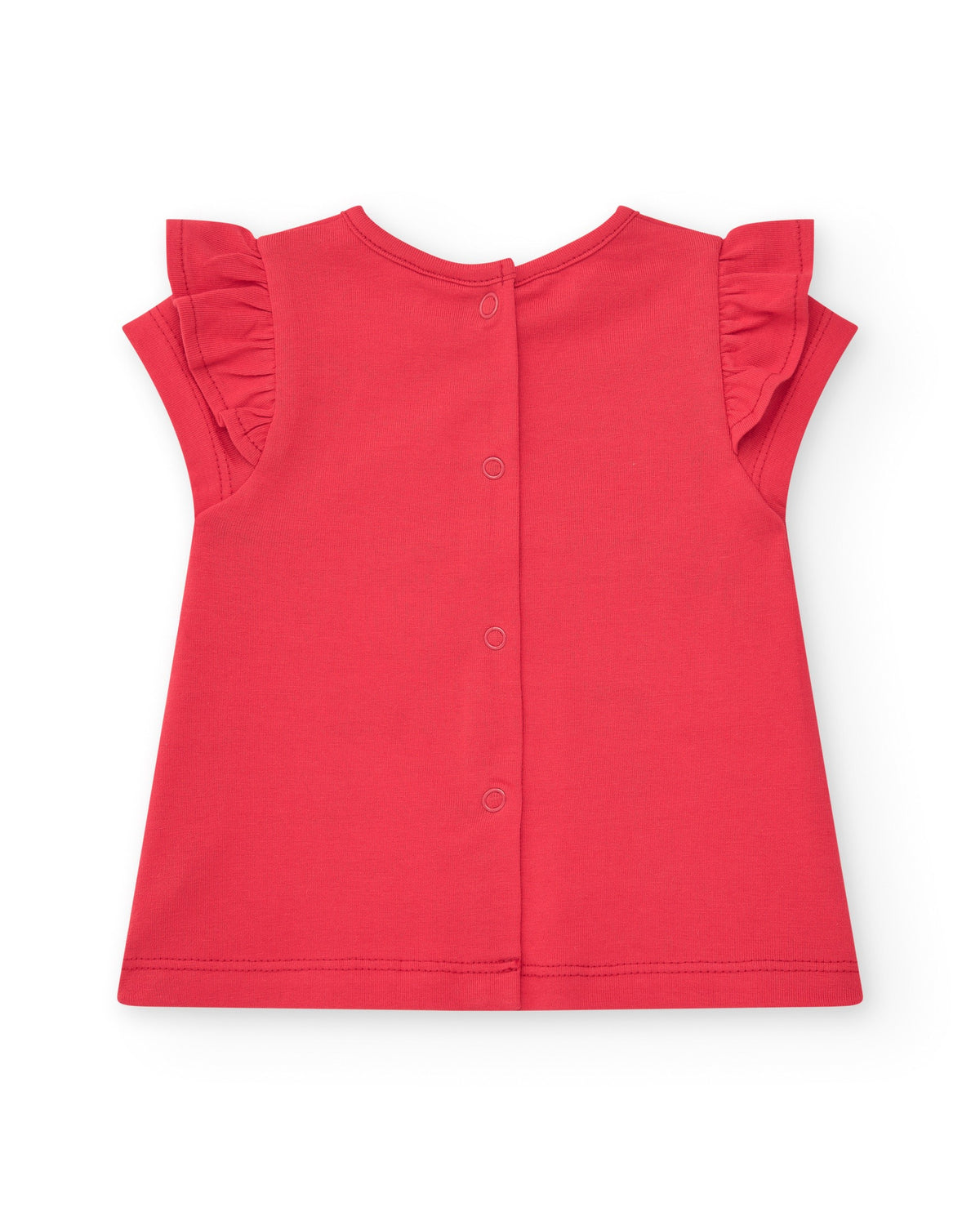 Conjunto para niña con camiseta roja de ballena y pantalón
